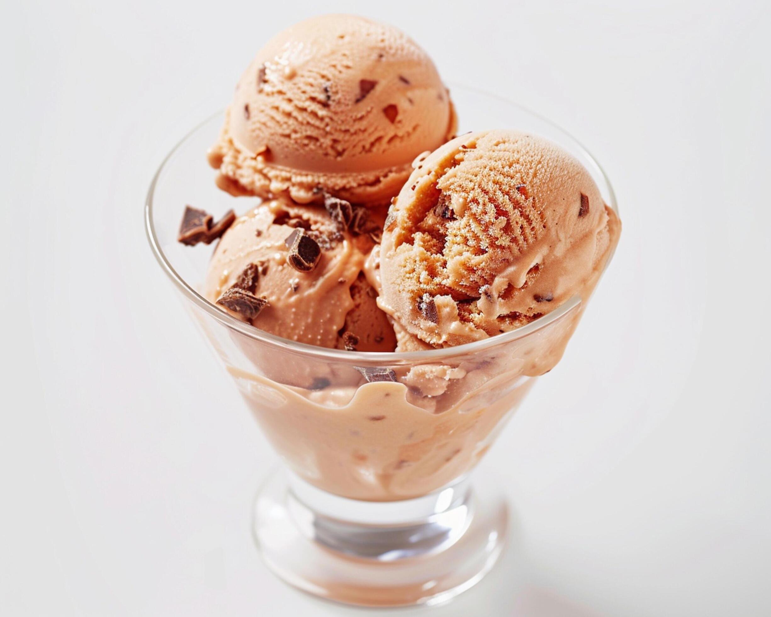 a glass bowl filled with ice cream Stock Free