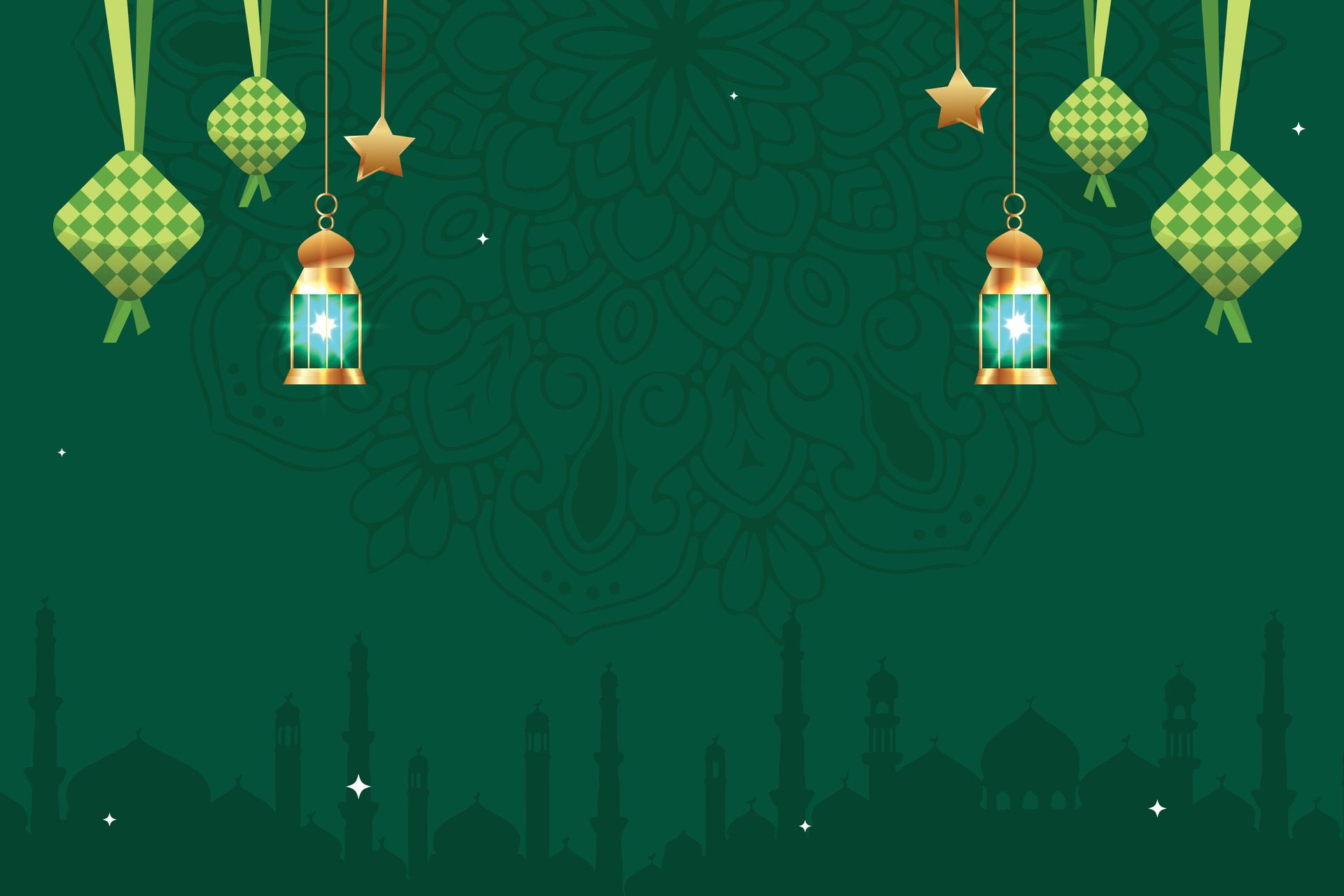 Ramadan Kareem Background, greeting banner Ramadan Islamic ornament background design template Free Vector