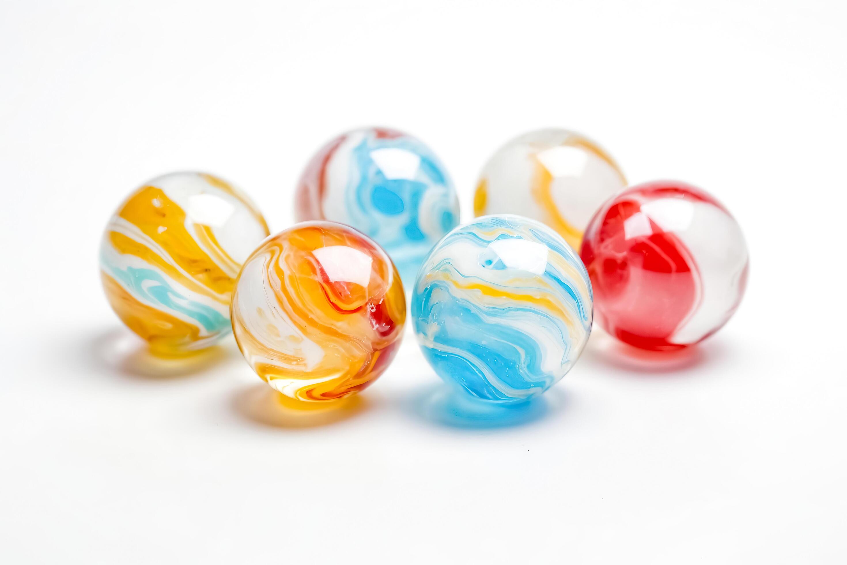 Colorful Marbles on White Background Stock Free