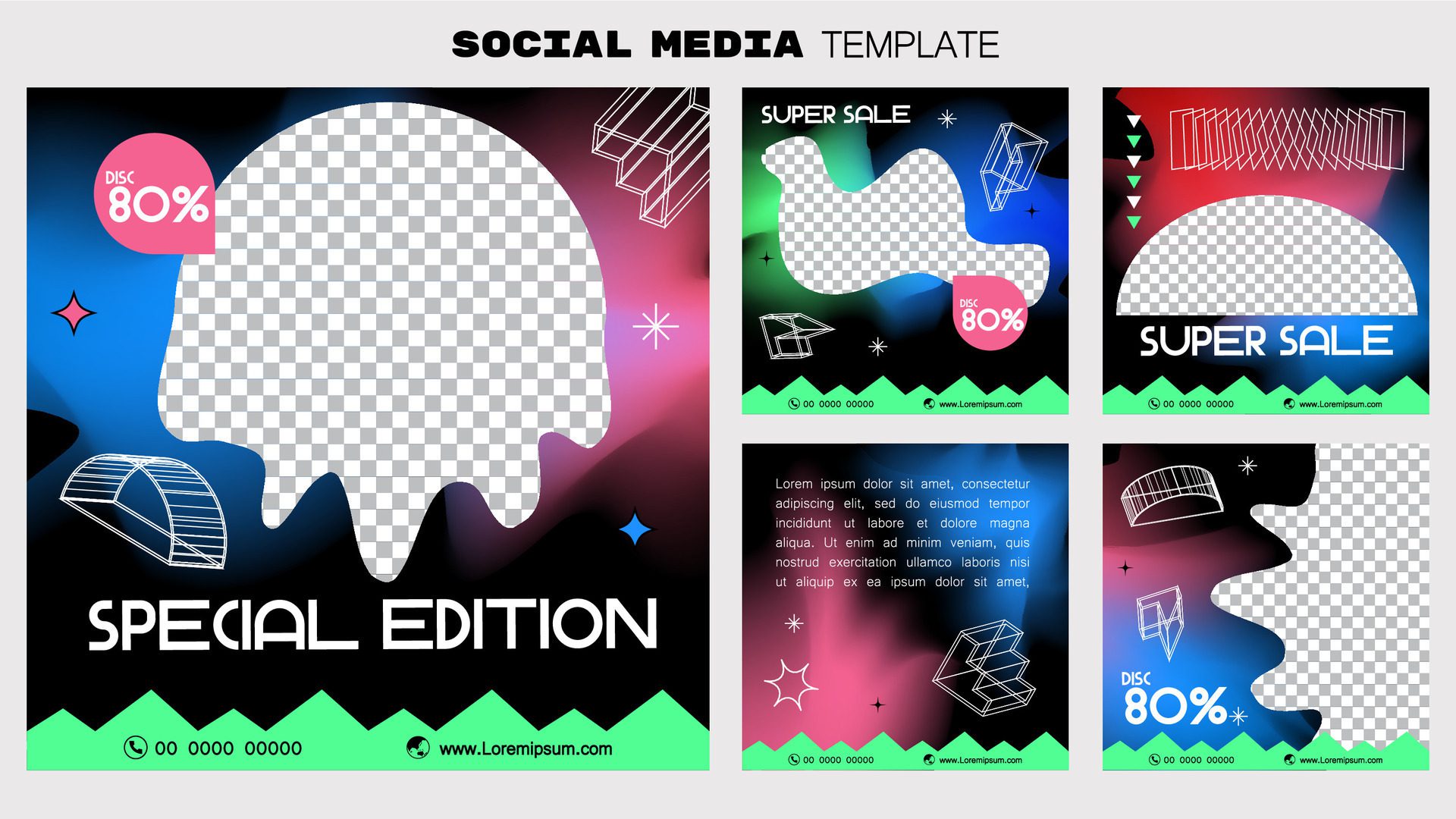 Social media post banner element sale promotion advertising. illustration vector. black space gradient element design. Free Vector