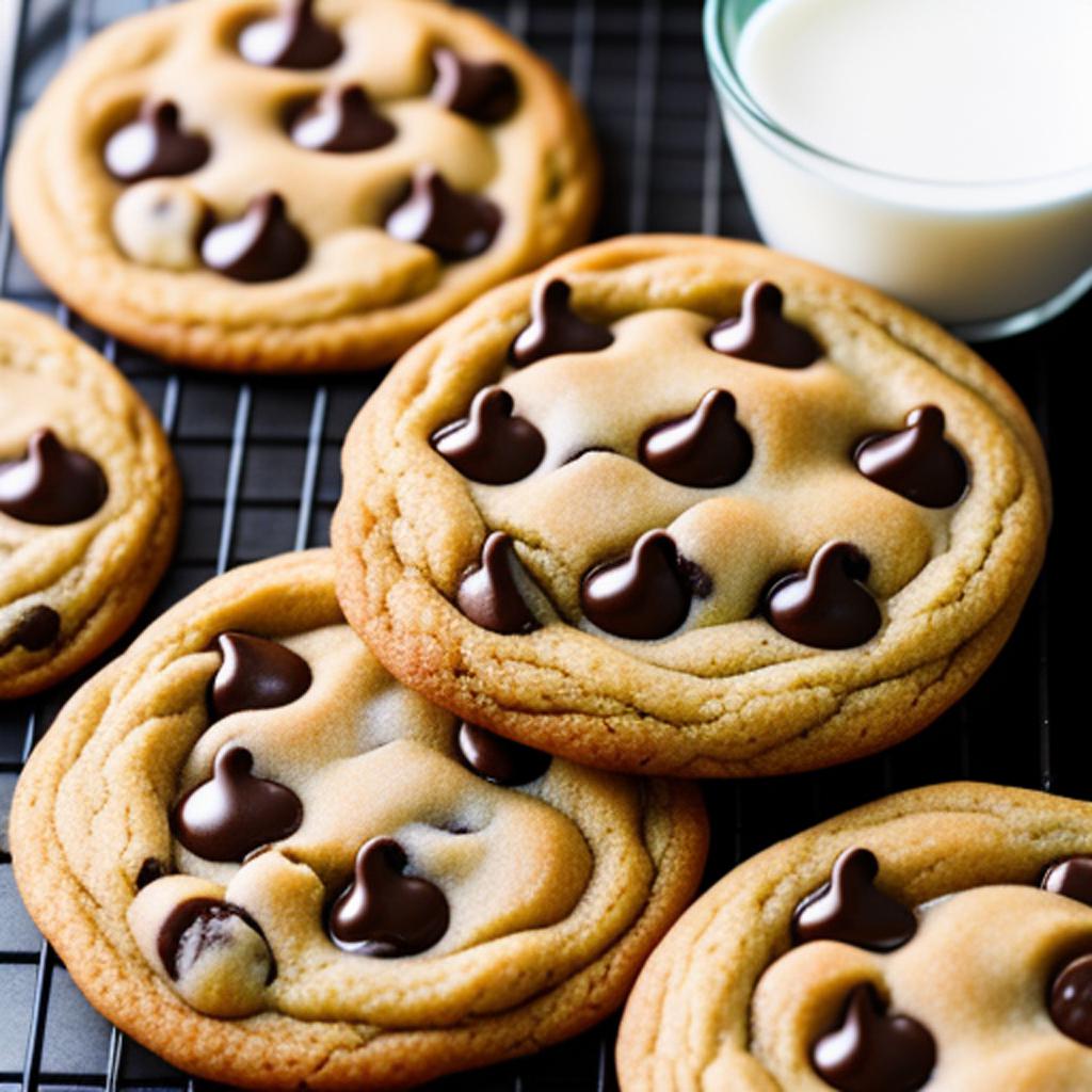 Chocolate chip cookies melting by @ai_generated