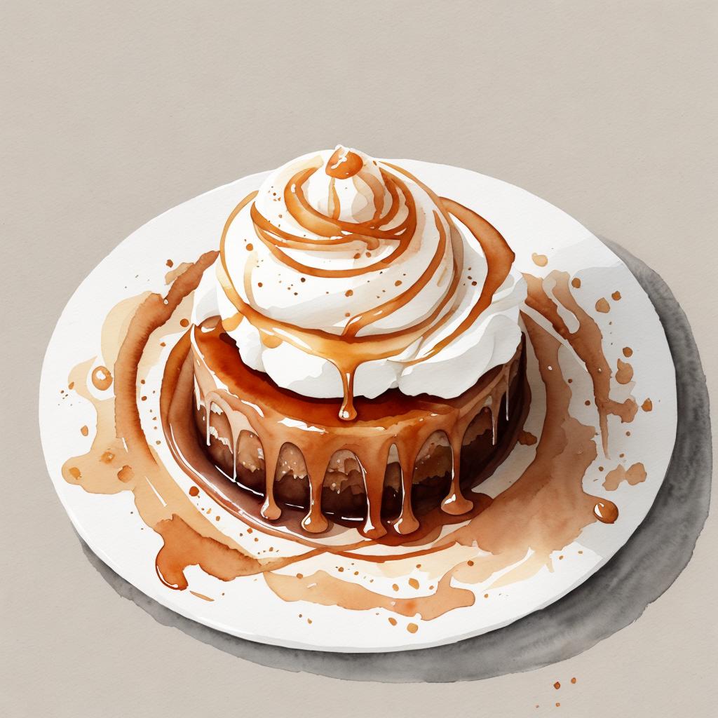 Salt caramel icecream HD,Watercolor,Transparent,Trending by @ai_generated