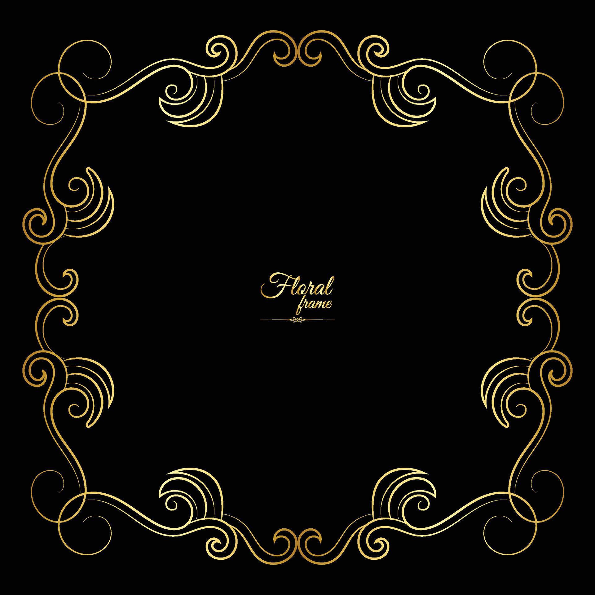 Vector luxury decorative golden vintage frames and borders. retro ornamental frame art and flower isolated floral background Stock Free