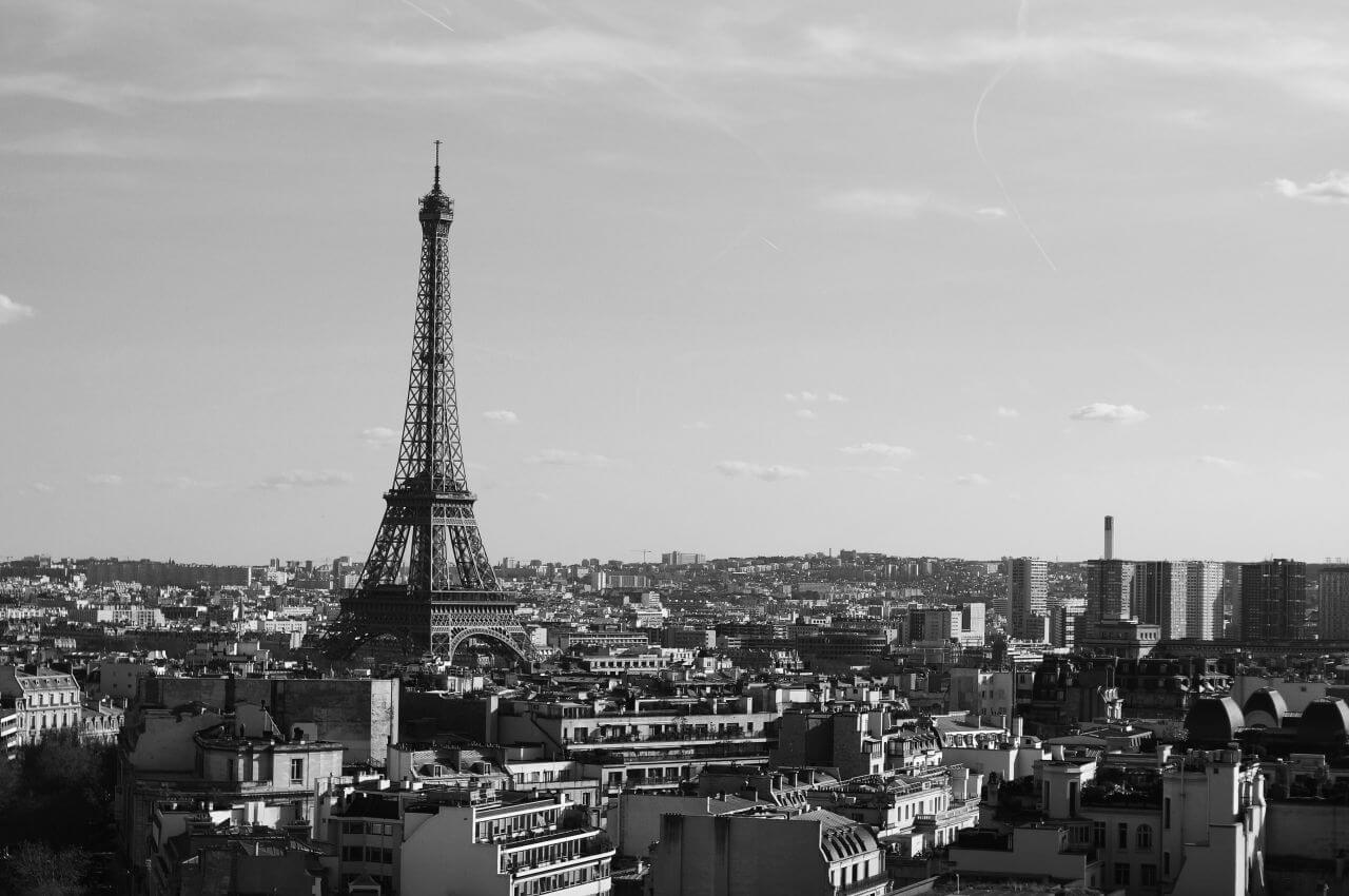 Black White Eiffel Tower Paris Stock Free