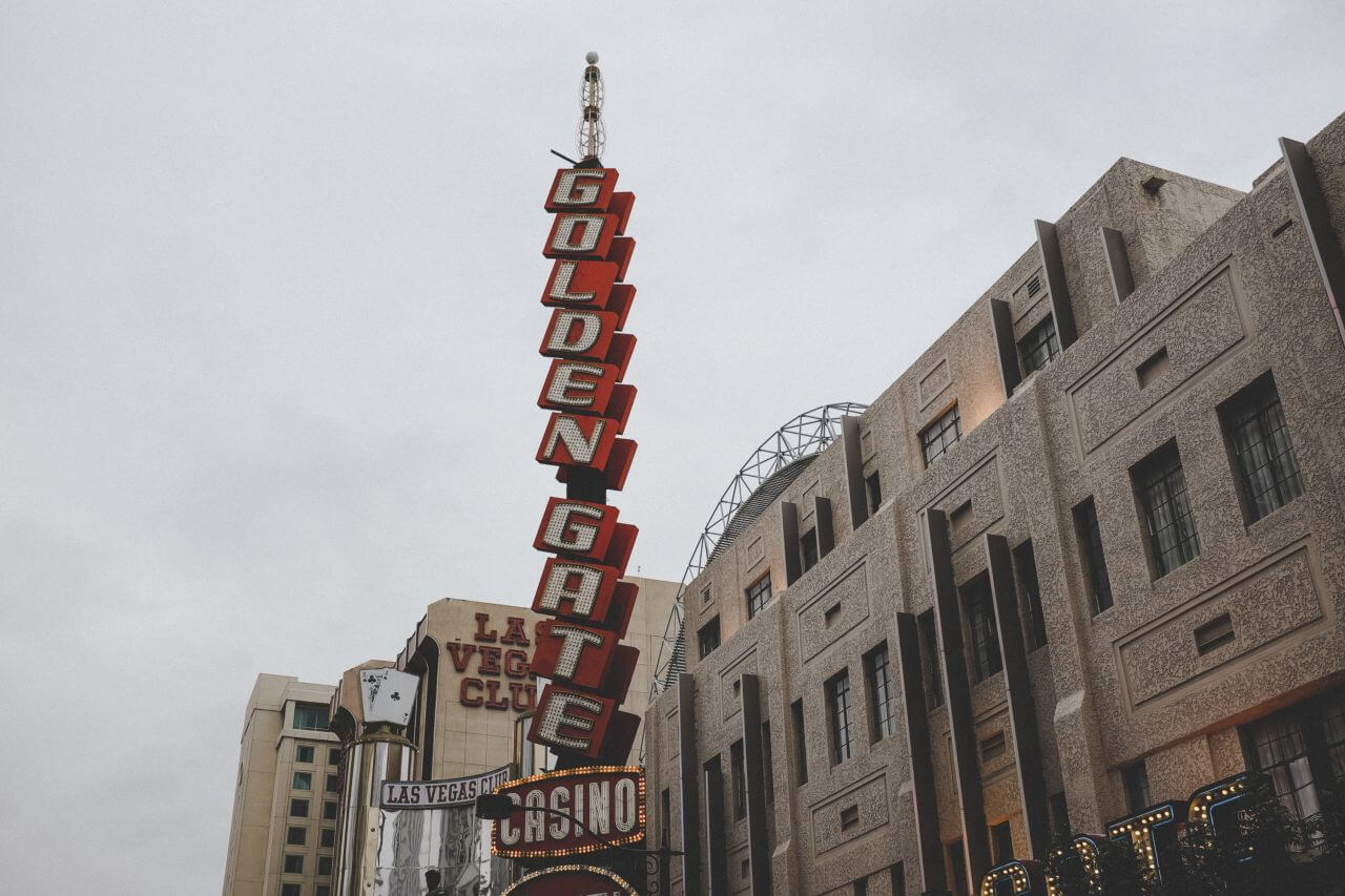 Golden Gate Casino Neon Sign Stock Free