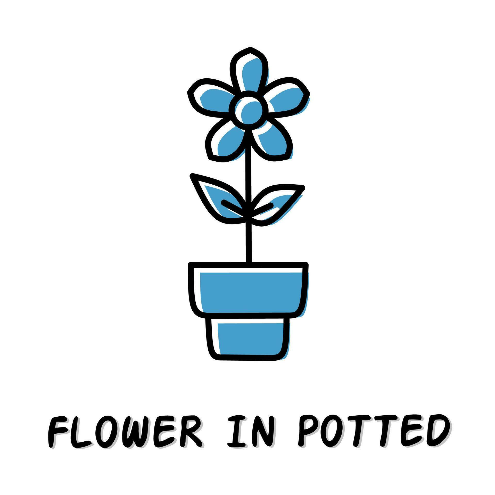 Flower in potted icon illustration. Stock vector. Stock Free and Free SVG