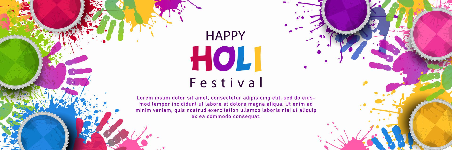 happy holi festival for banner, background with colorful illustration Free Vector