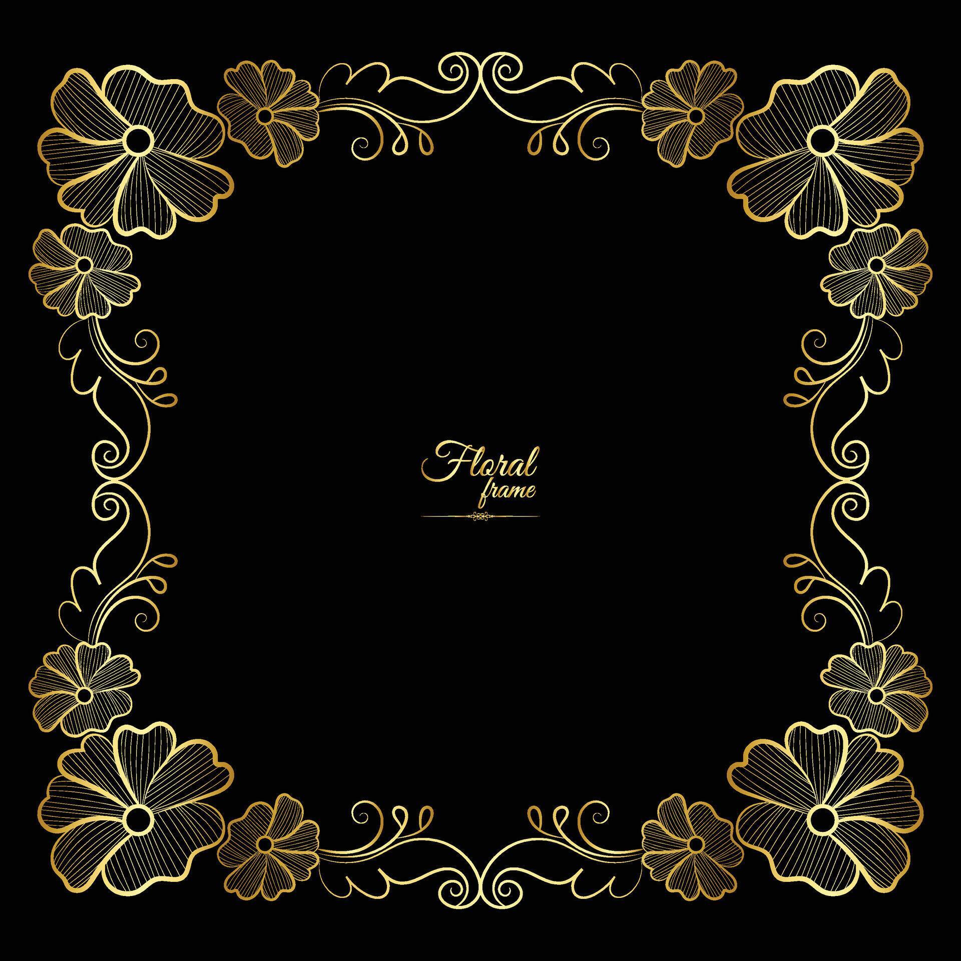Vector luxury decorative golden vintage frames and borders. retro ornamental frame art and flower isolated floral background Stock Free