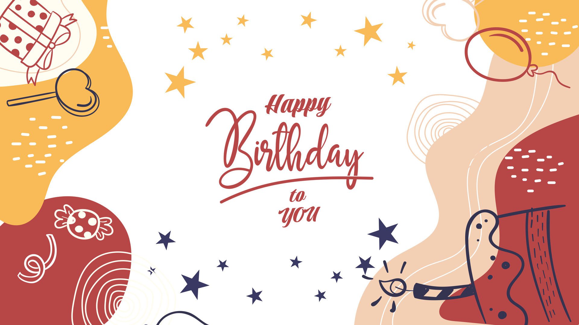 modernbirthday banner with ornaments Free Vector