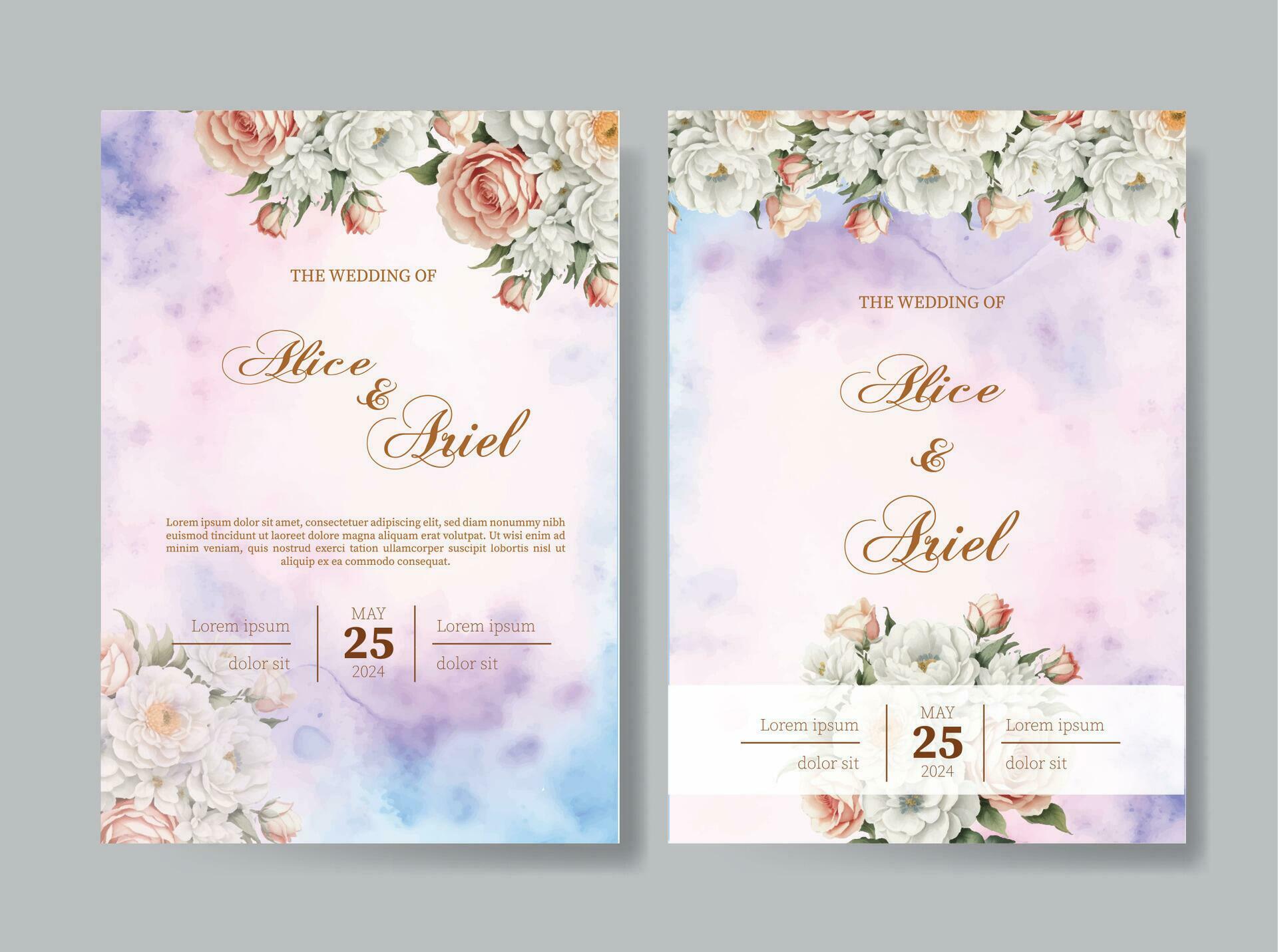 Set of card with flower rose, leaves. Wedding ornament concept. Floral poster, invite. Vector decorative greeting card or invitation design background Stock Free