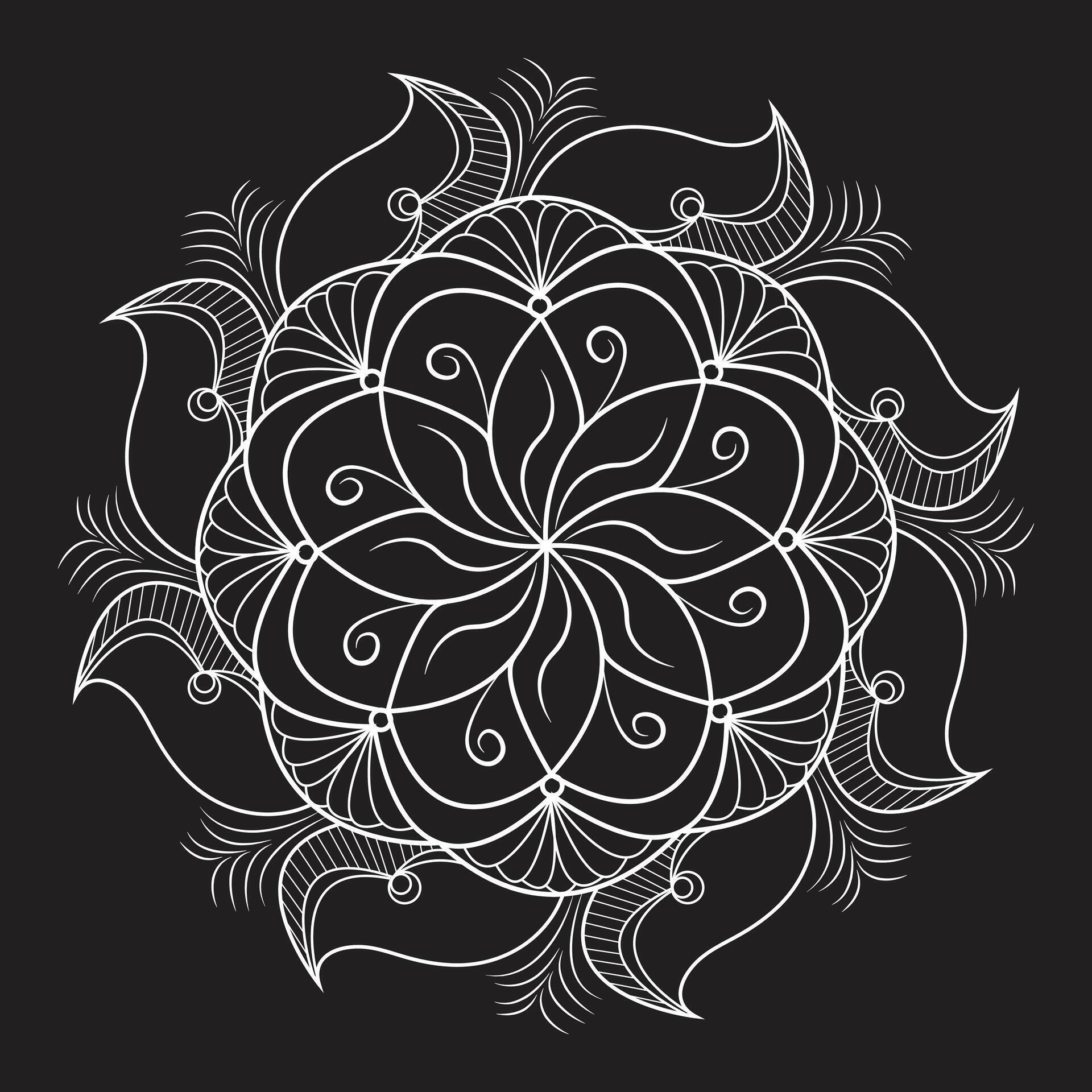 Easy circle mandala unique flower floral vector eps mandala patterns for free download Stock Free