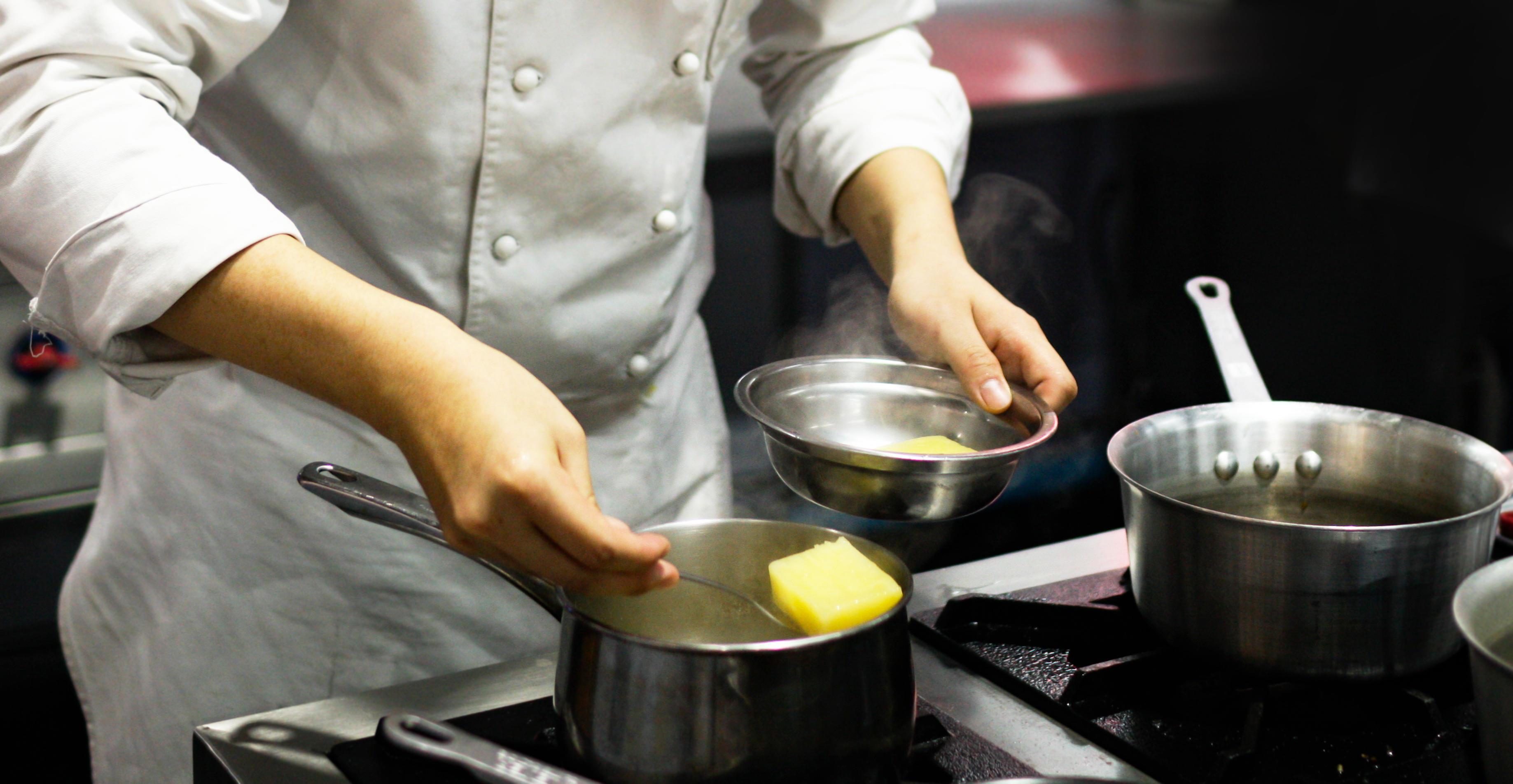 Chef preparing food, meal, in the kitchen, chef cooking Stock Free