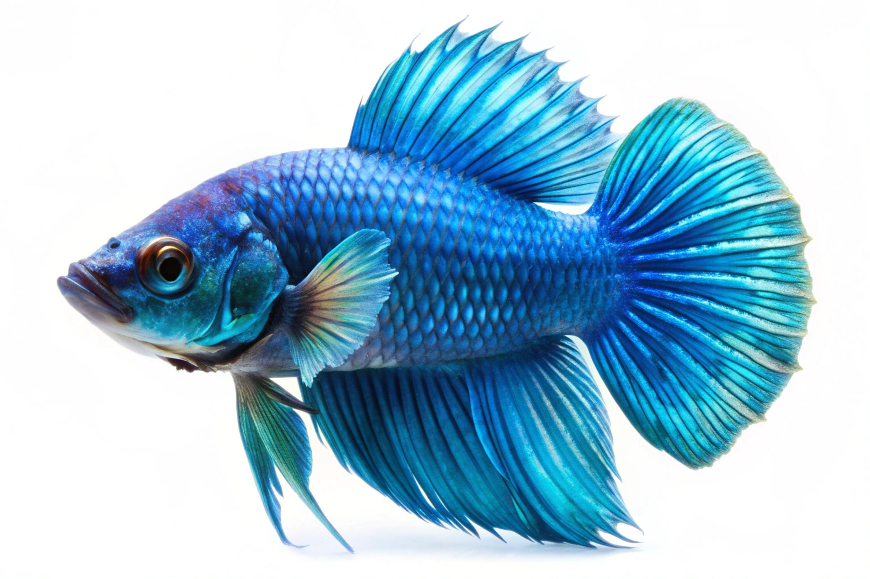 Blue ornamental fish isolated on white background Stock Free