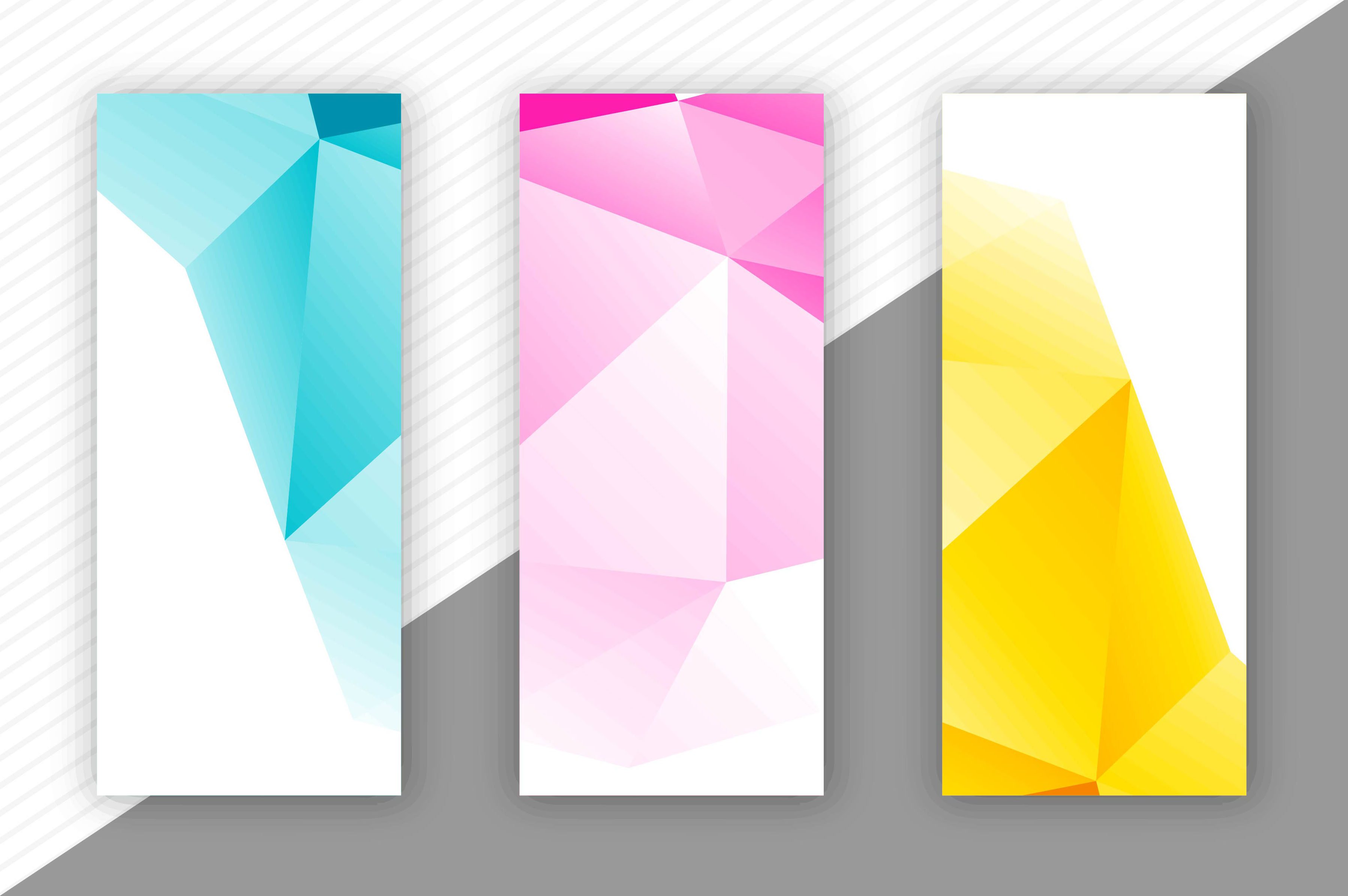 Abstract polygon banners set template design Free Vector