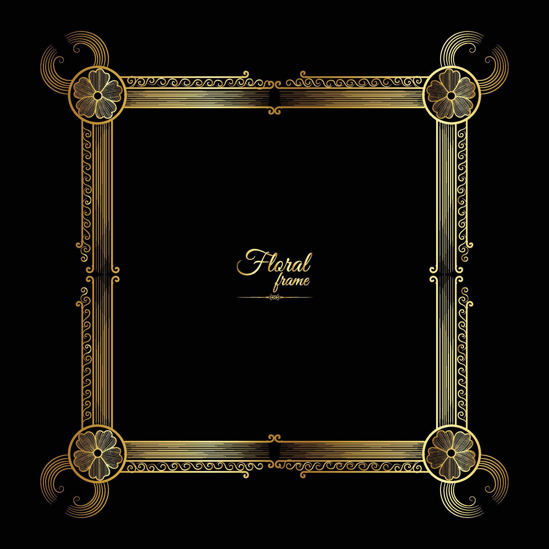 Stock Free Flower Decorative Gold Frames And luxury Floral frame Stock Free