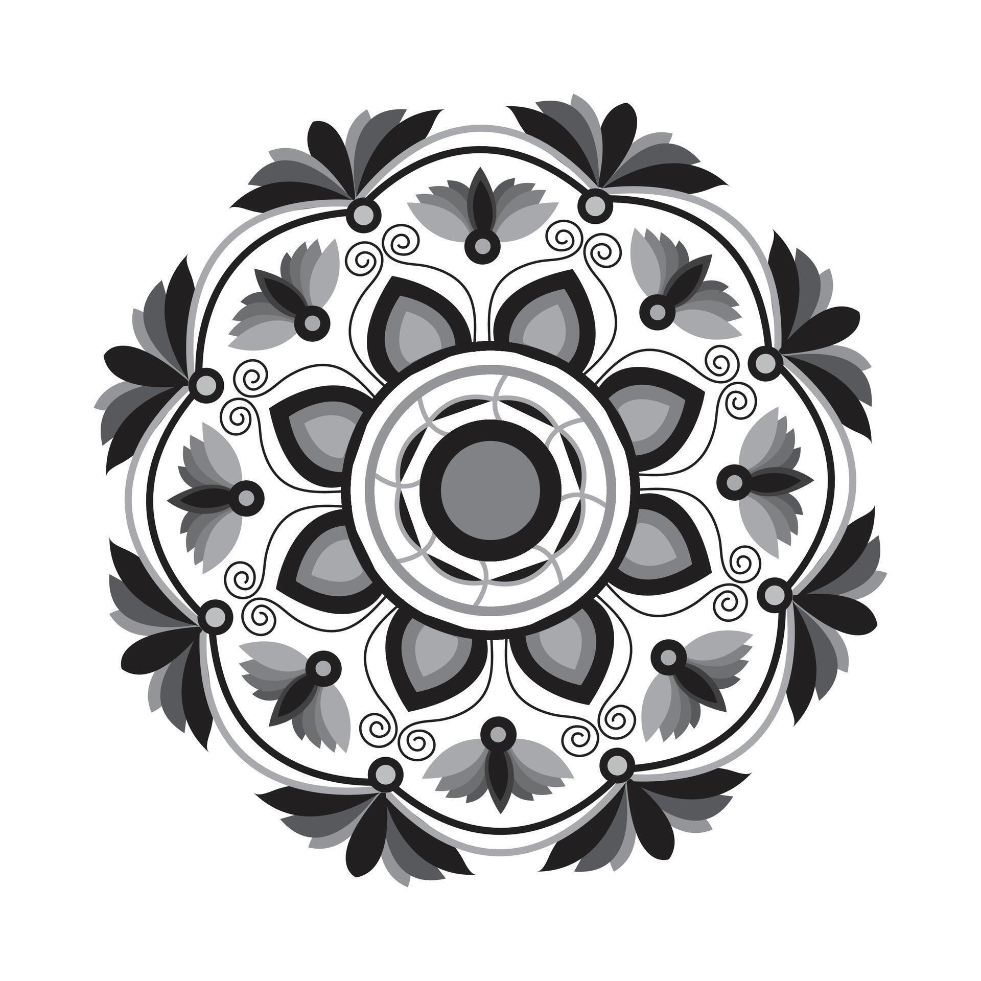 Creative easy circle flower floral mandala design for free download Stock Free