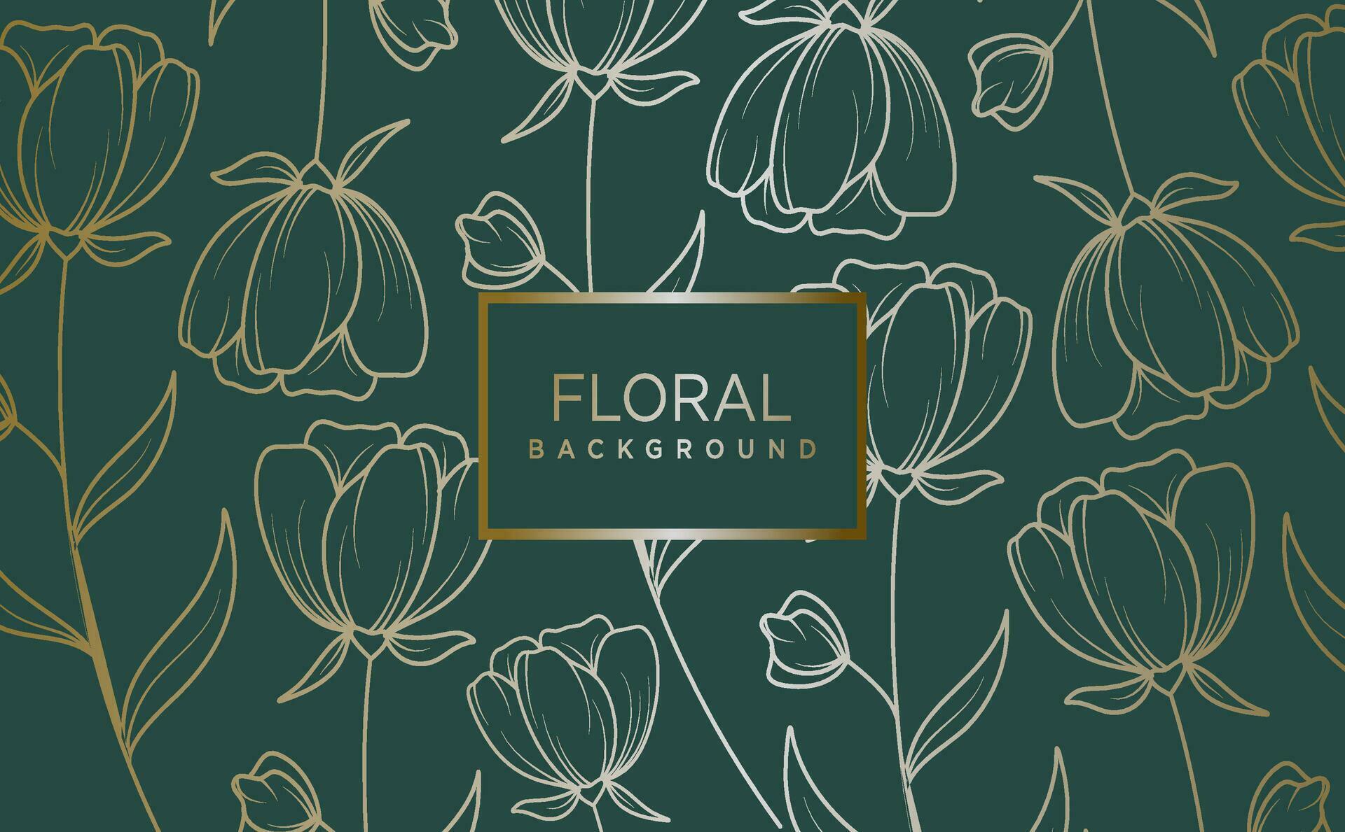 floral abstract background with golden hand drawn flowers. Vector design template for postcard, wall poster, business card, Stock Free and Free SVG