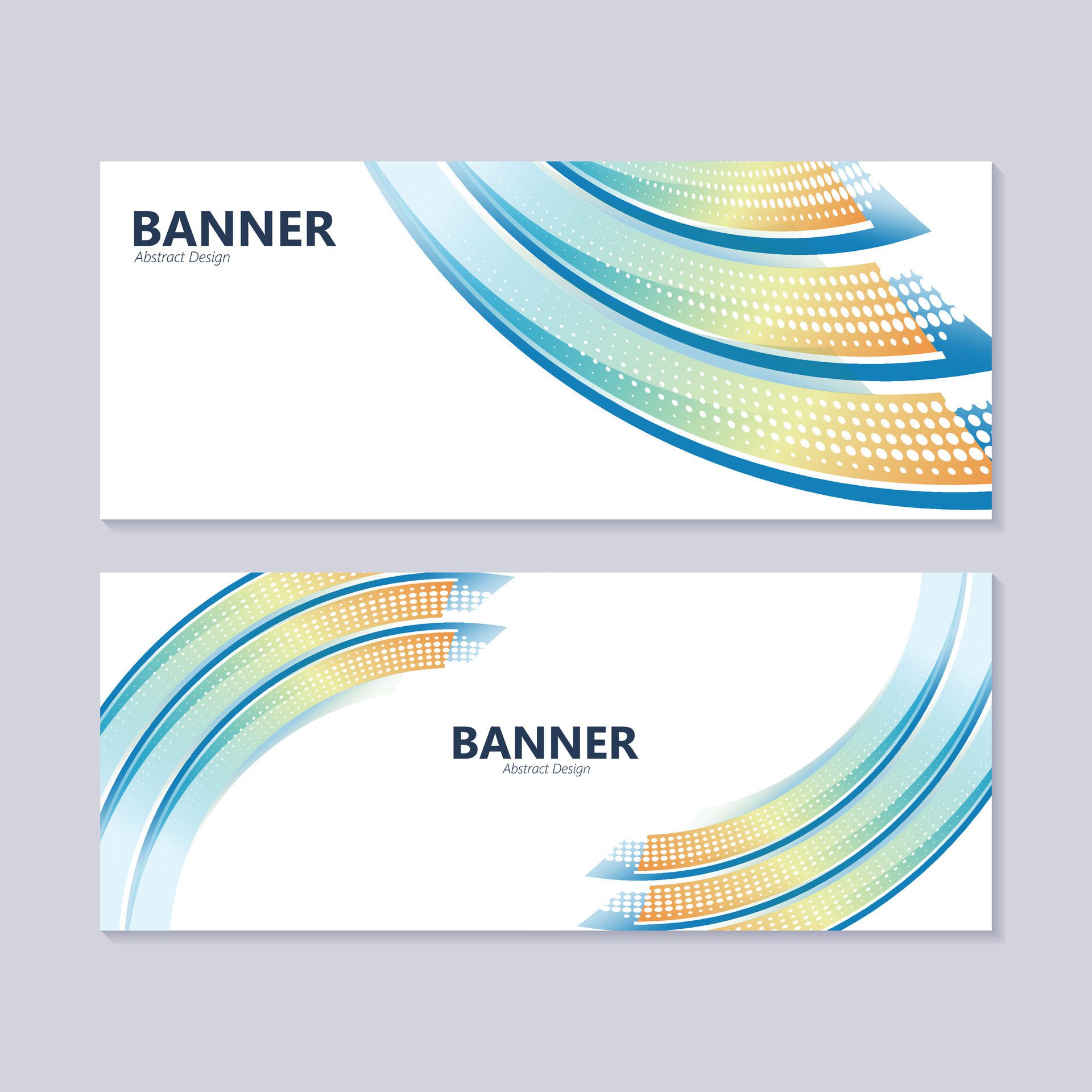 colorful abstract wave banner design Free Vector