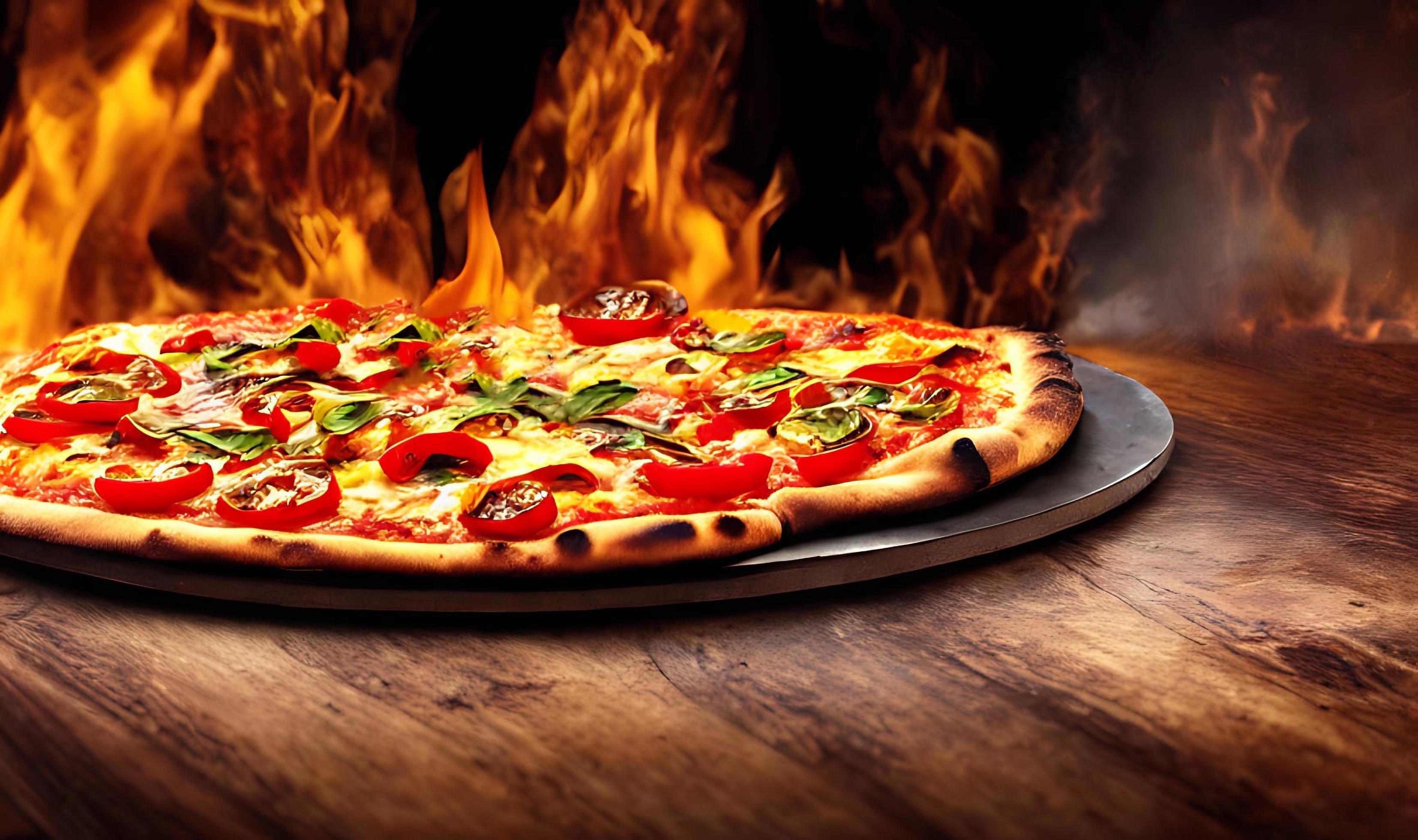 Pizza. Traditional Italian cuisine fast food. Stock Free