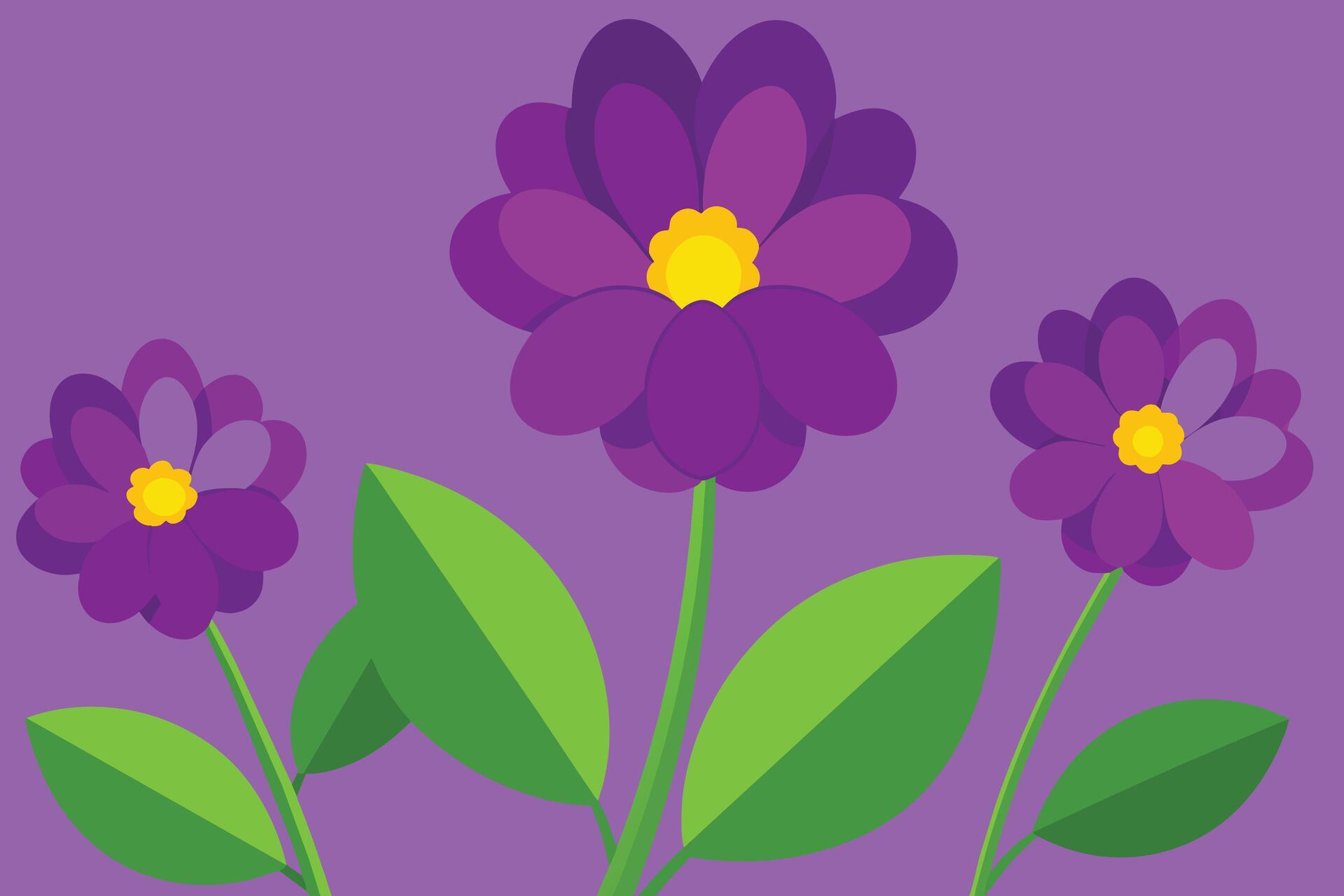 Vector Background with Purple Flowers Stock Free