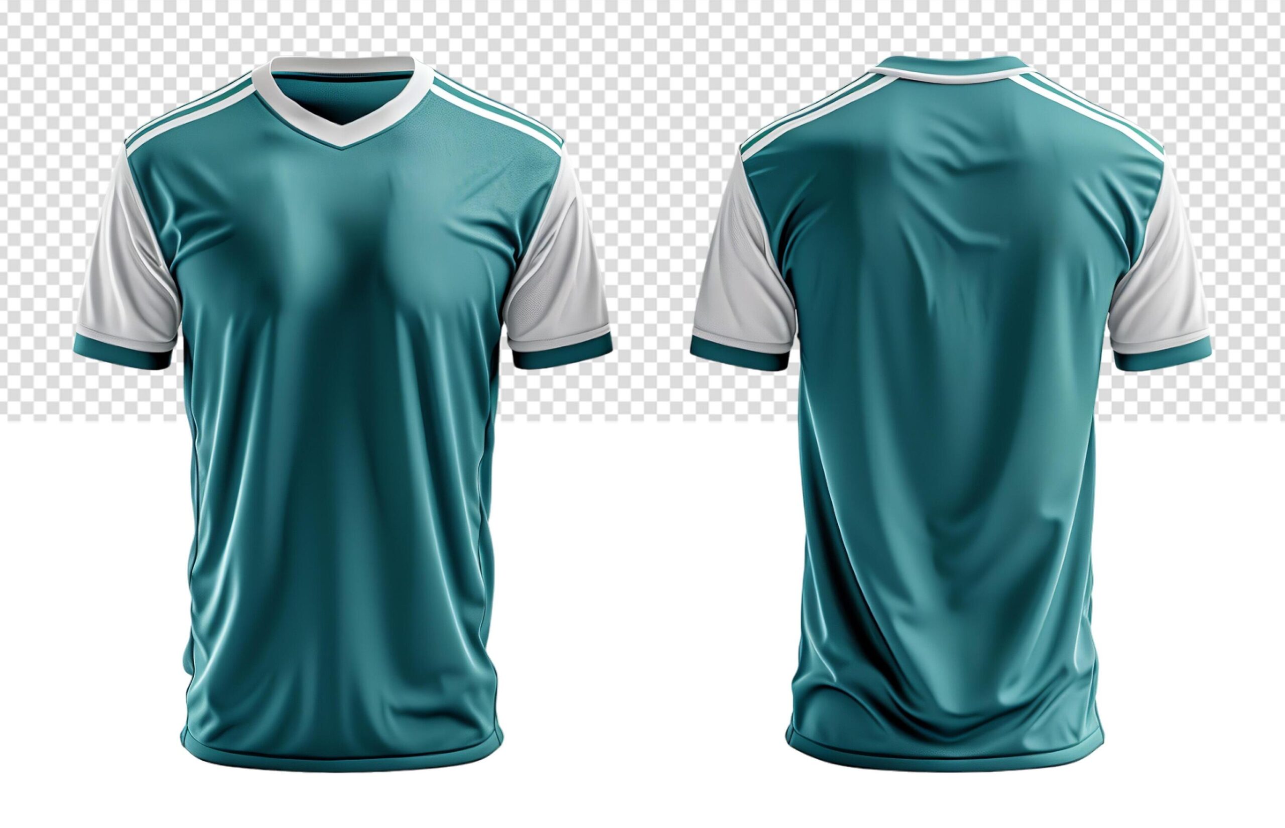 sports jersey uniform template with green and white pattern, generated ai Free Photo