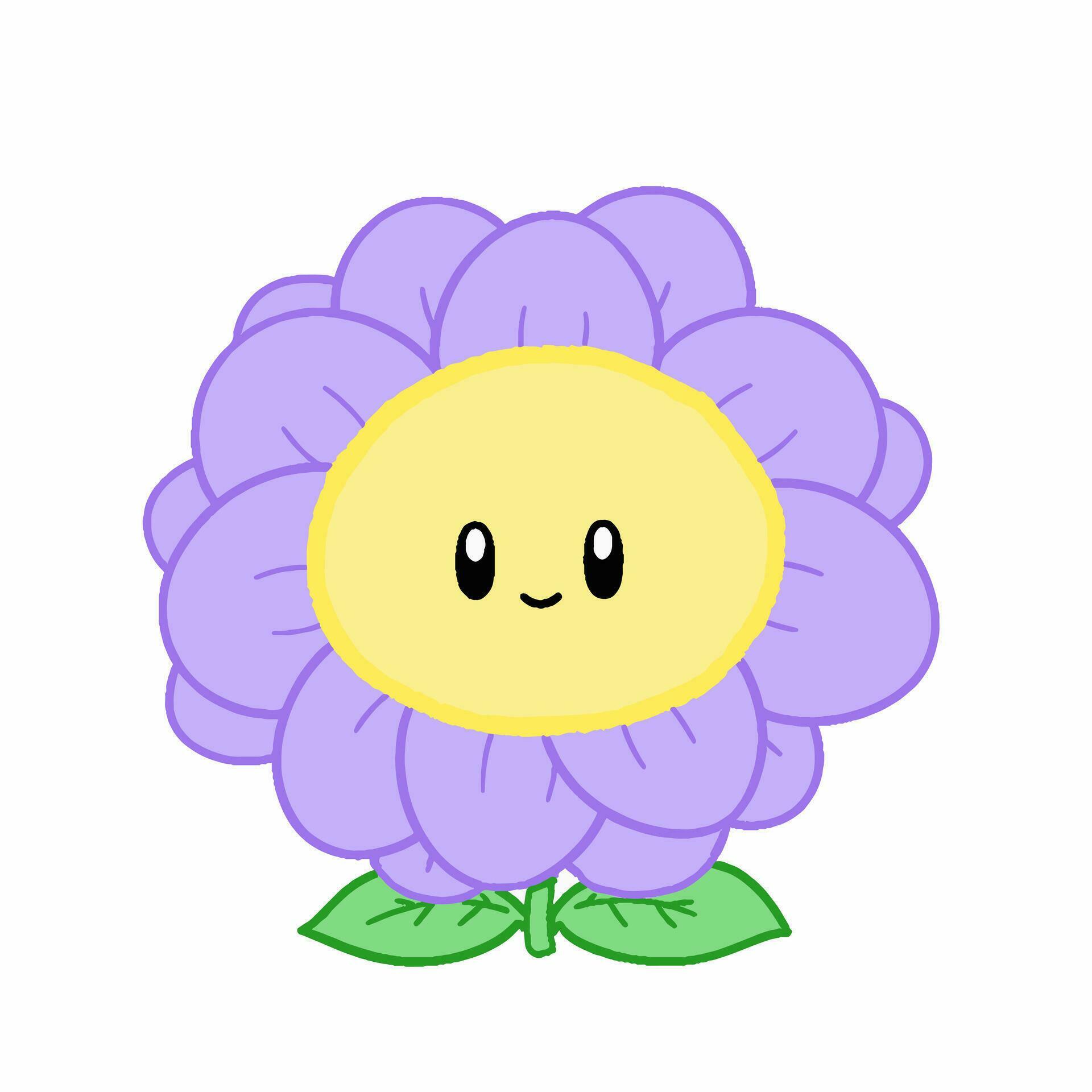 Cartoon style flower. Hand drawn Vector illustration. Stock Free