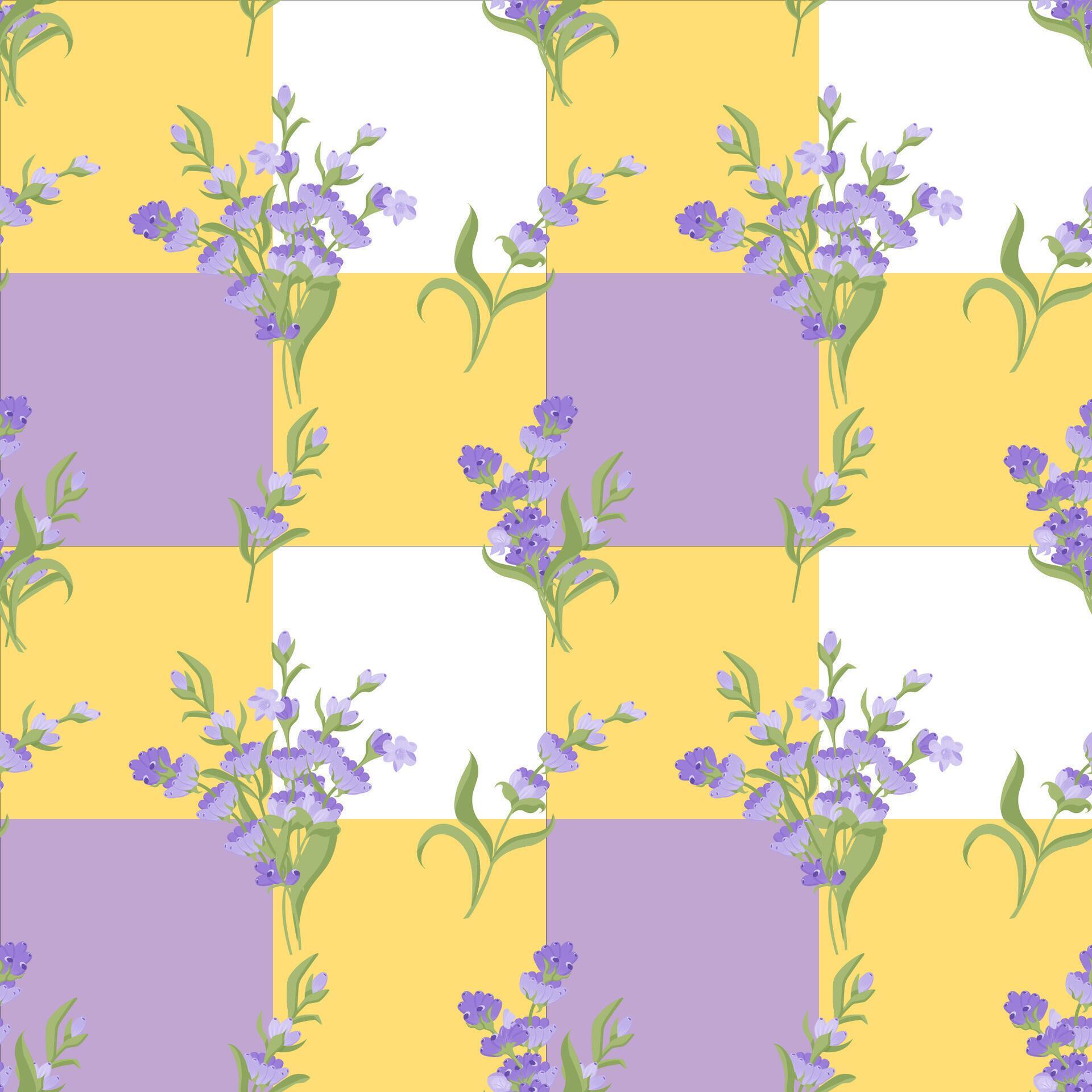 A sprig of lavender. Purple flower. Seamless pattern. illustration. Stock Free