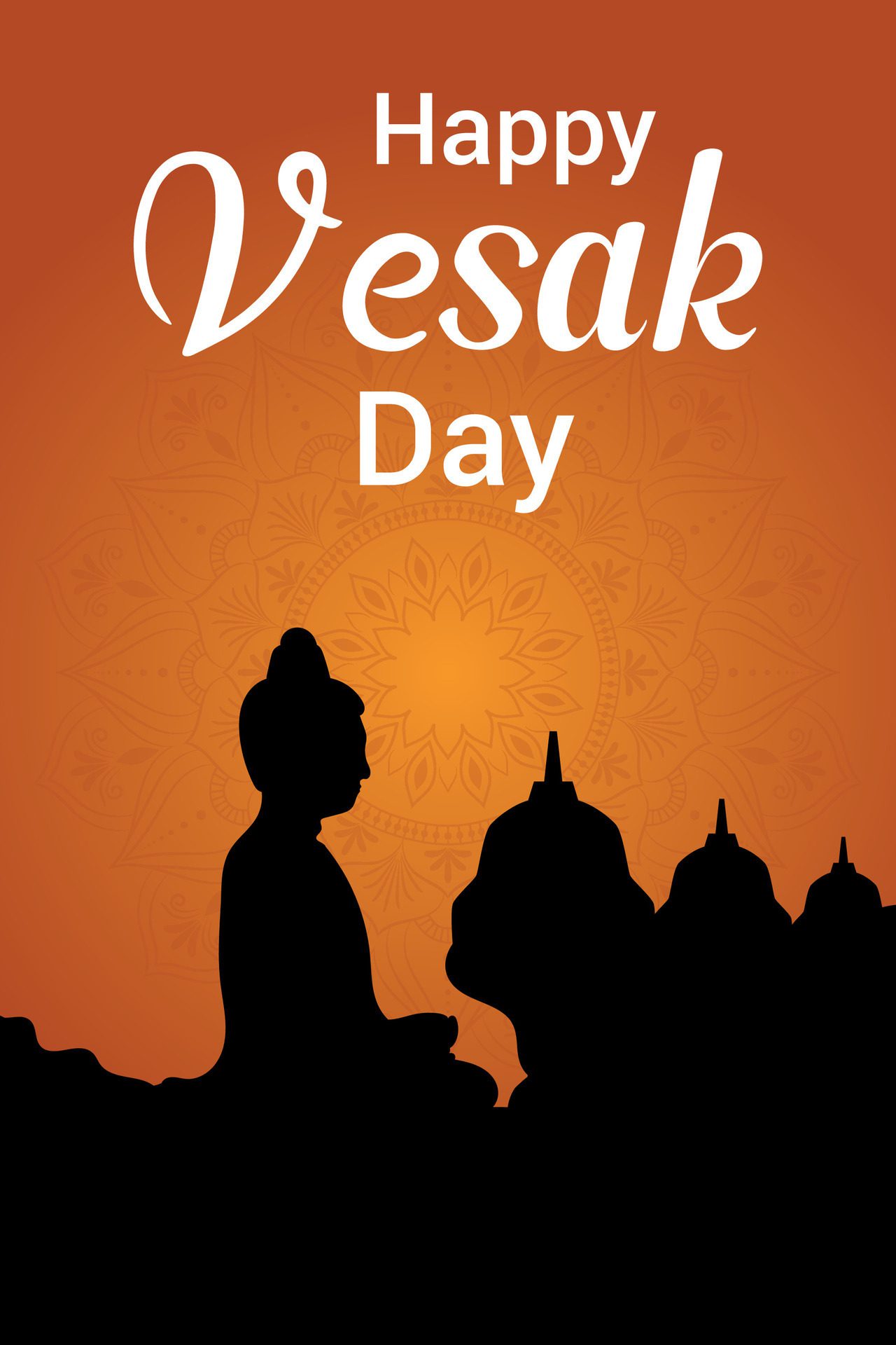 Flat vesak day illustration festival celebration and vesak day Banner Free Vector