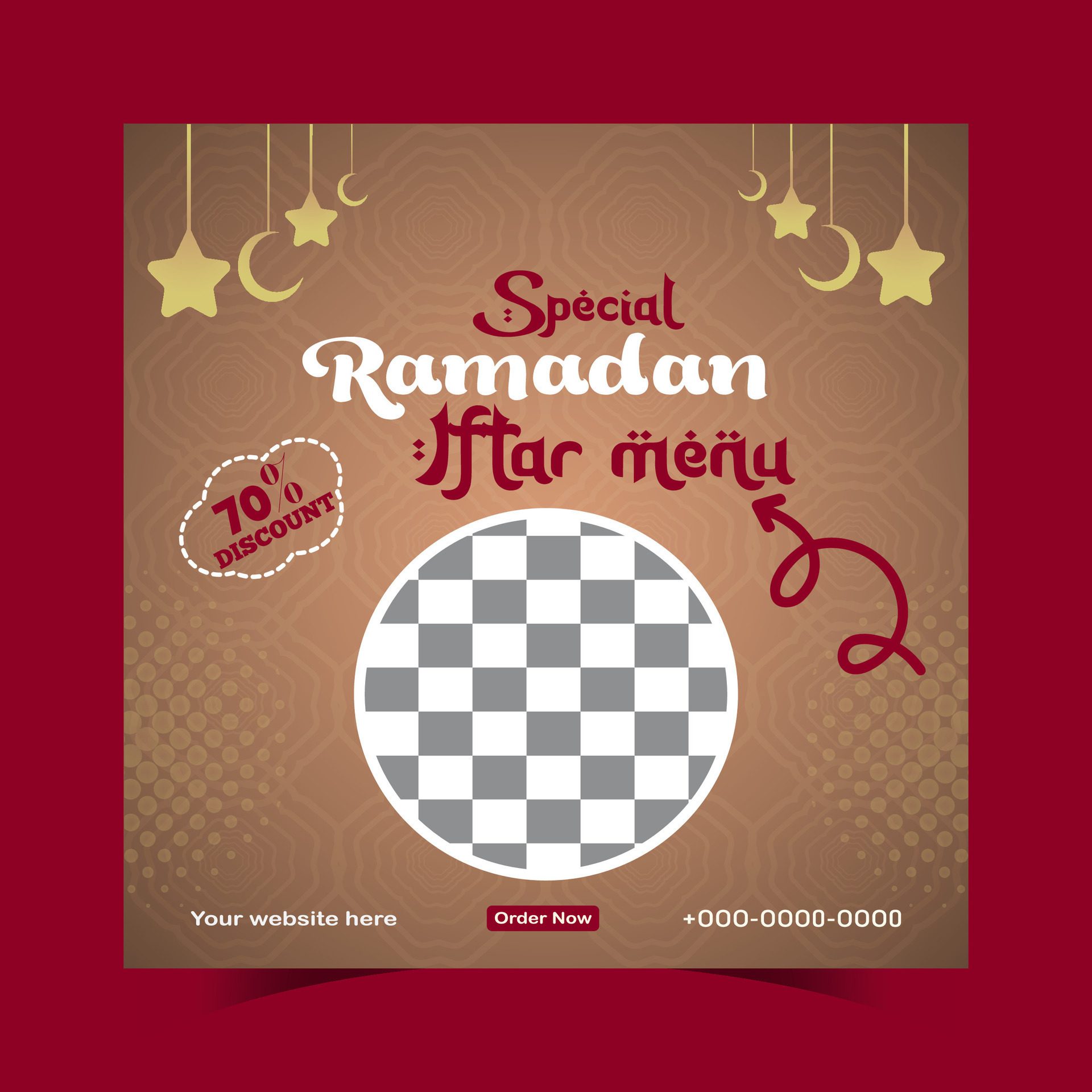 Ramadan iftar menu food post design and social media banner template Free Vector