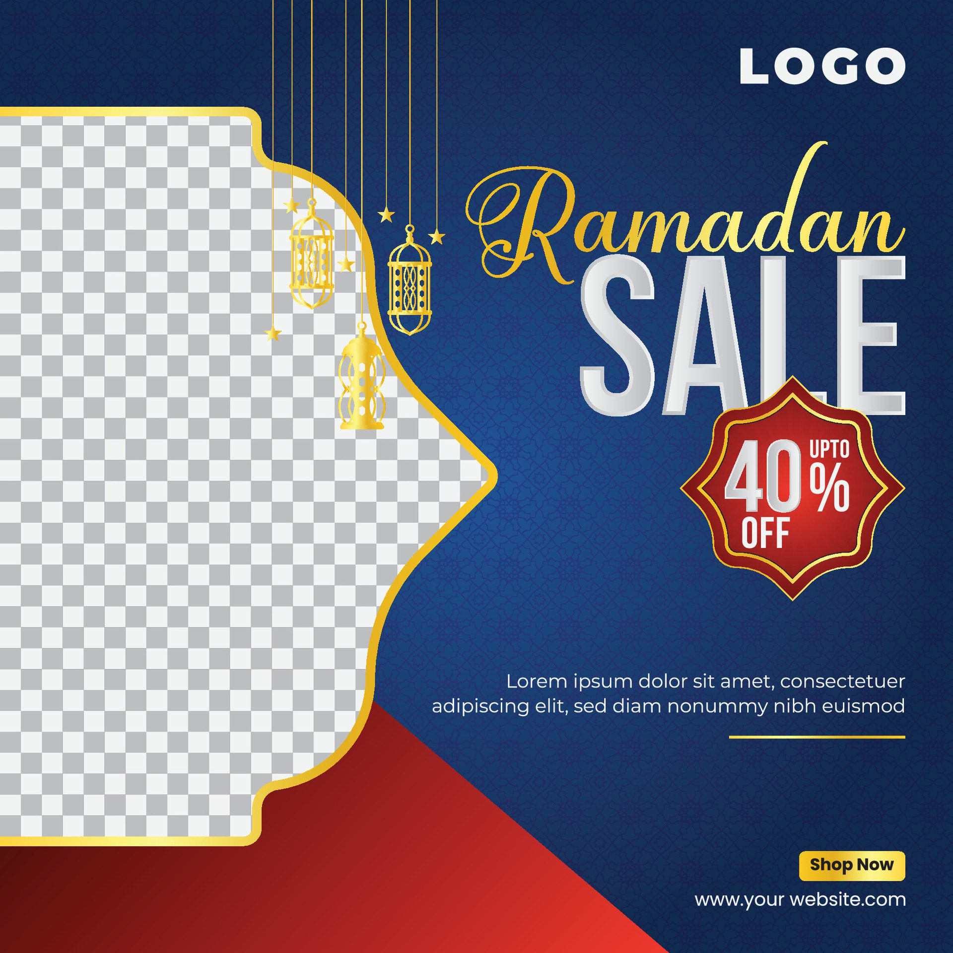 Ramadan Kareem Sale Offer Discount Social Media Banner Post Design Template Free Vector