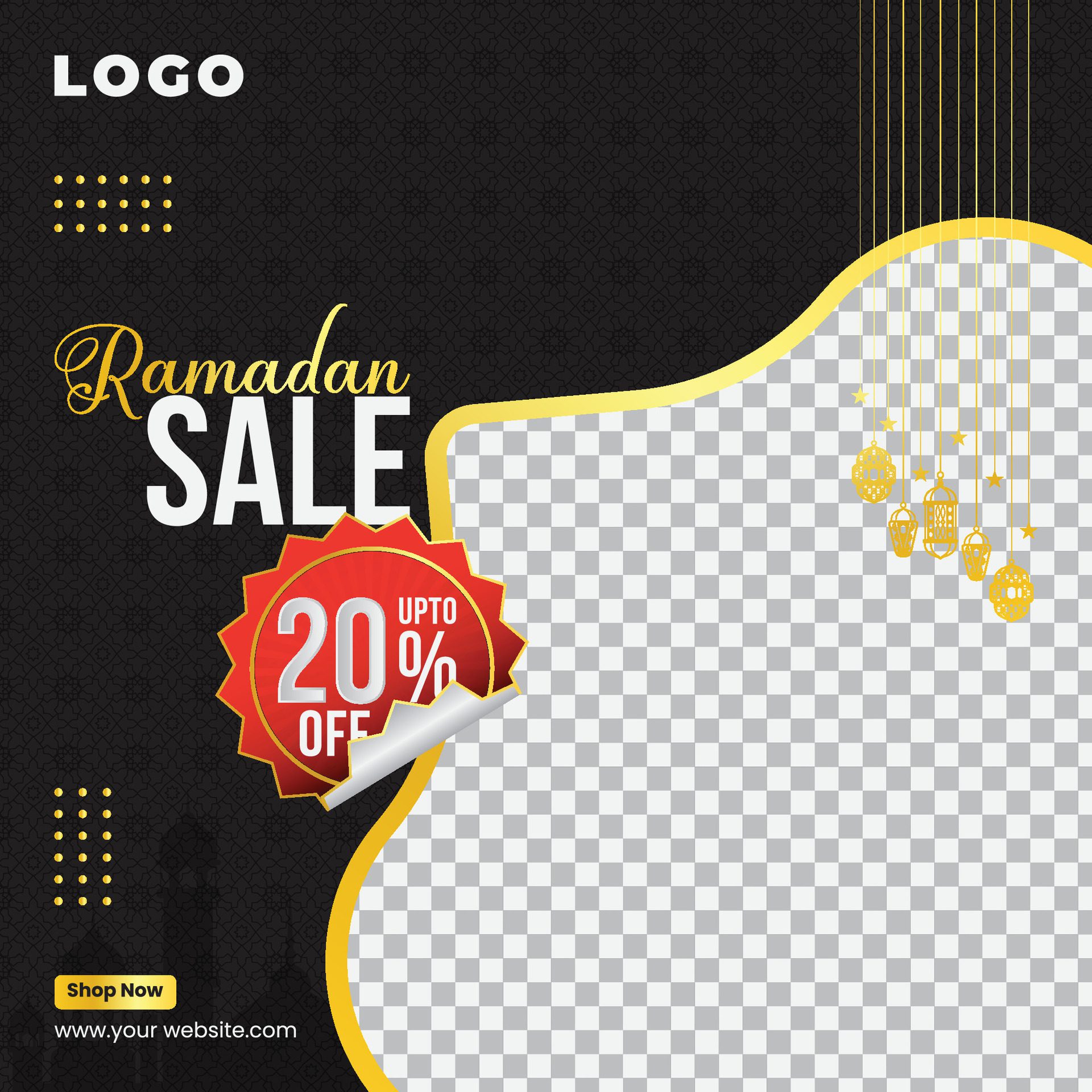 Ramadan Kareem Sale Offer Discount Social Media Banner Post Design Template Free Vector