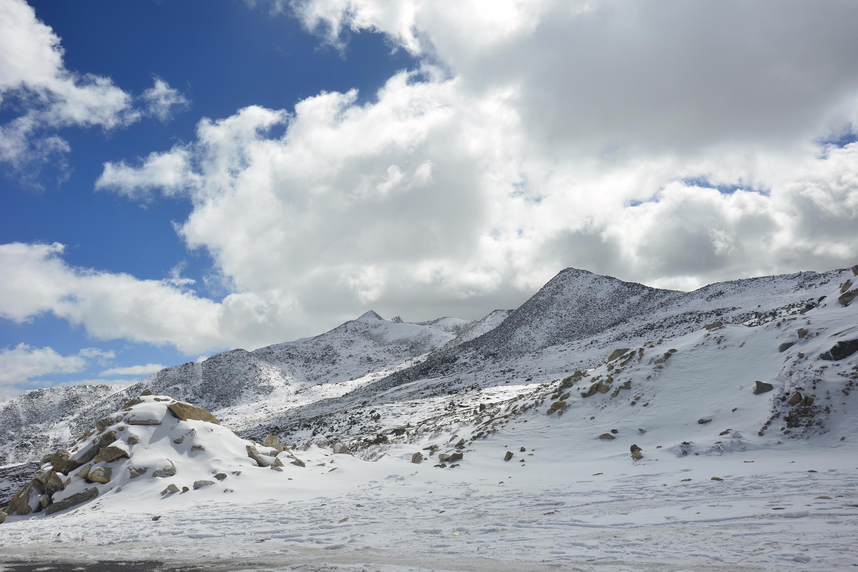 Spectacular scenery in the high mountains of western Sichuan, China, with different seasons Stock Free