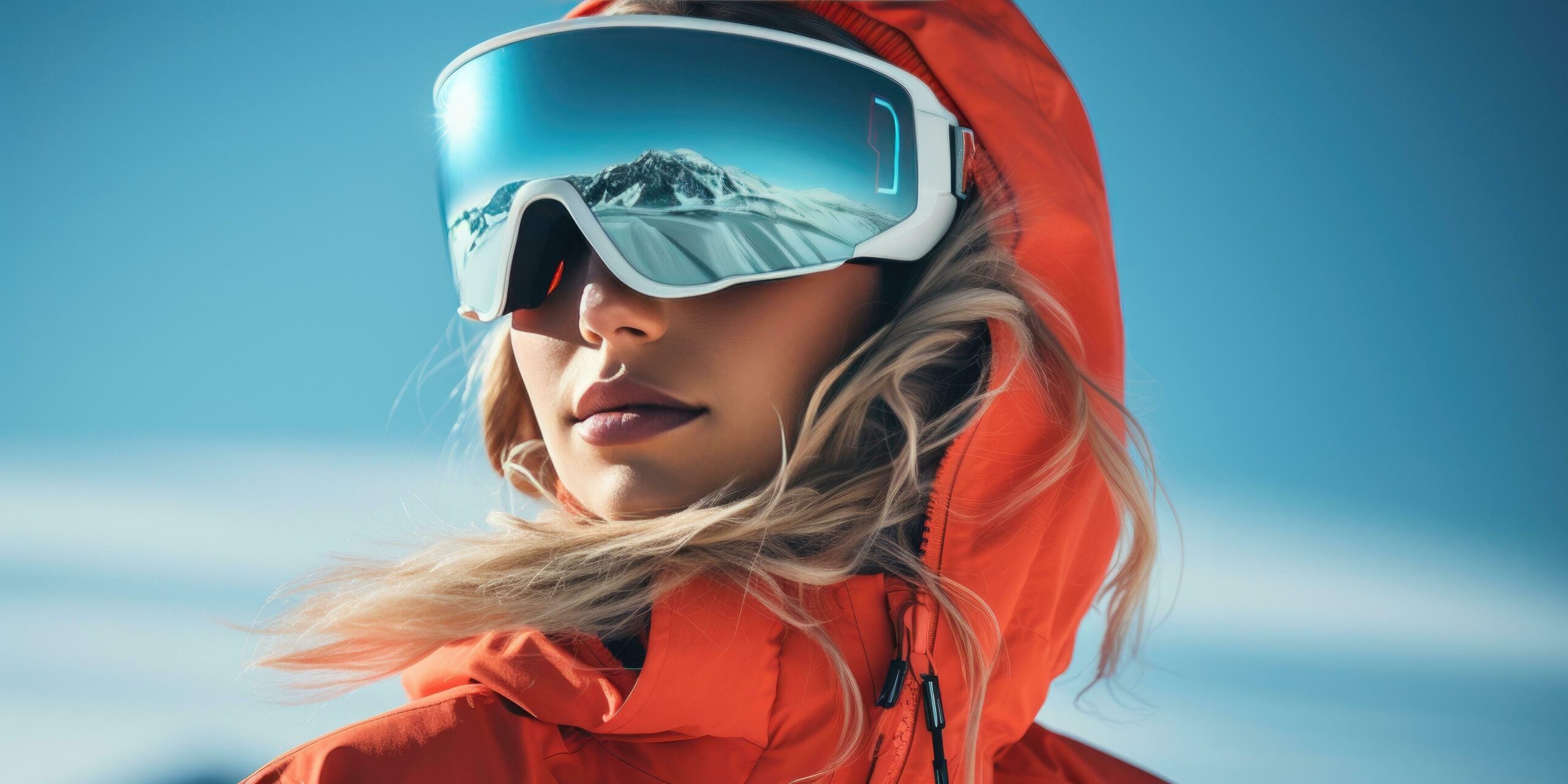 person in ski jacket and goggles Free Photo