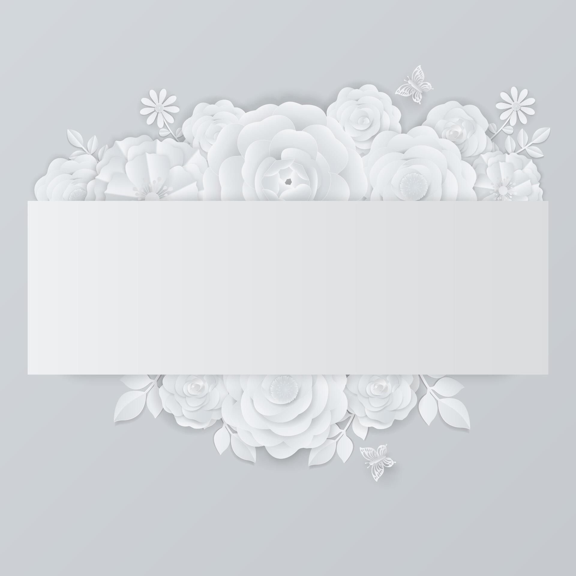 White flowers background with rose and leaf Stock Free