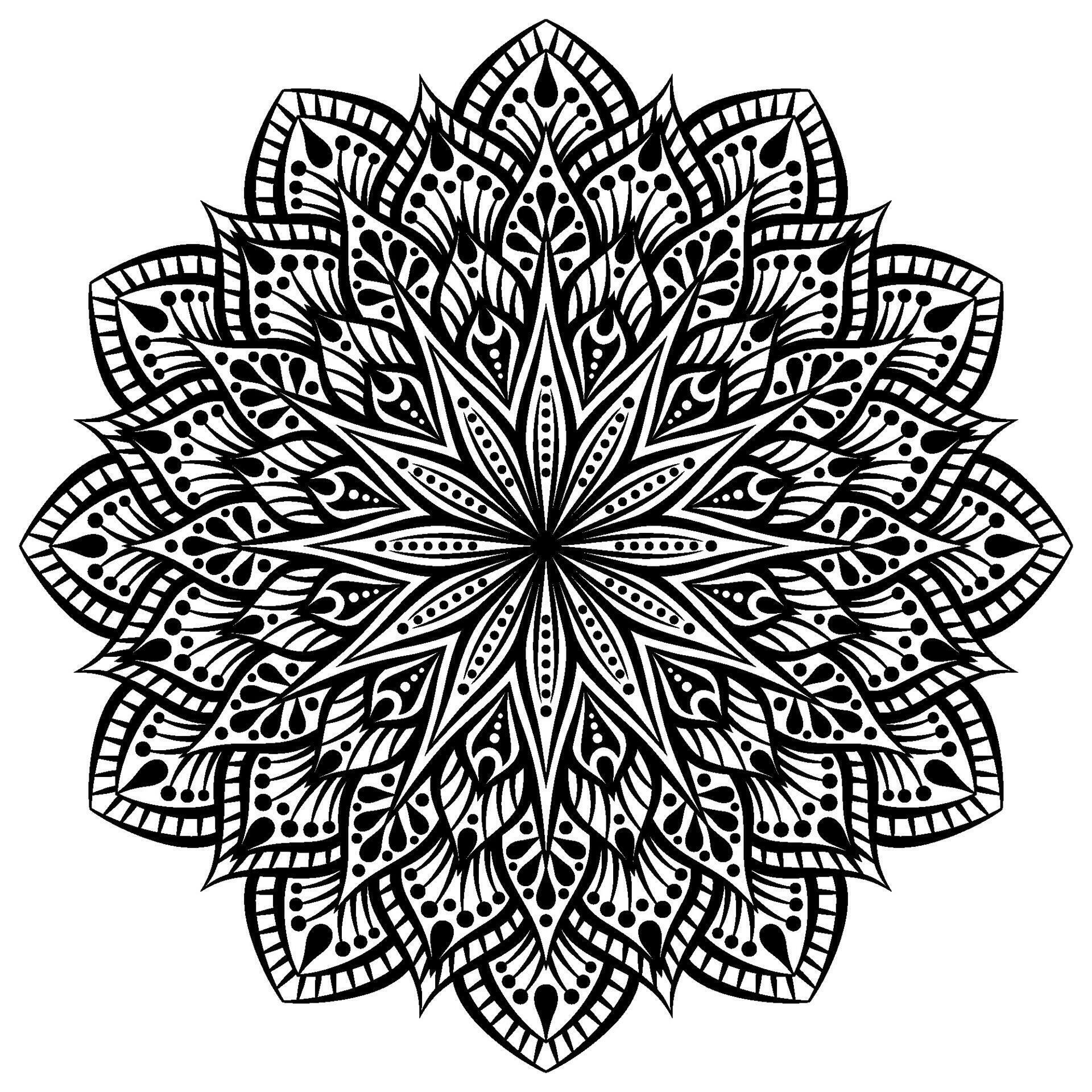 Black Mandala Flower Ornament Stock Free