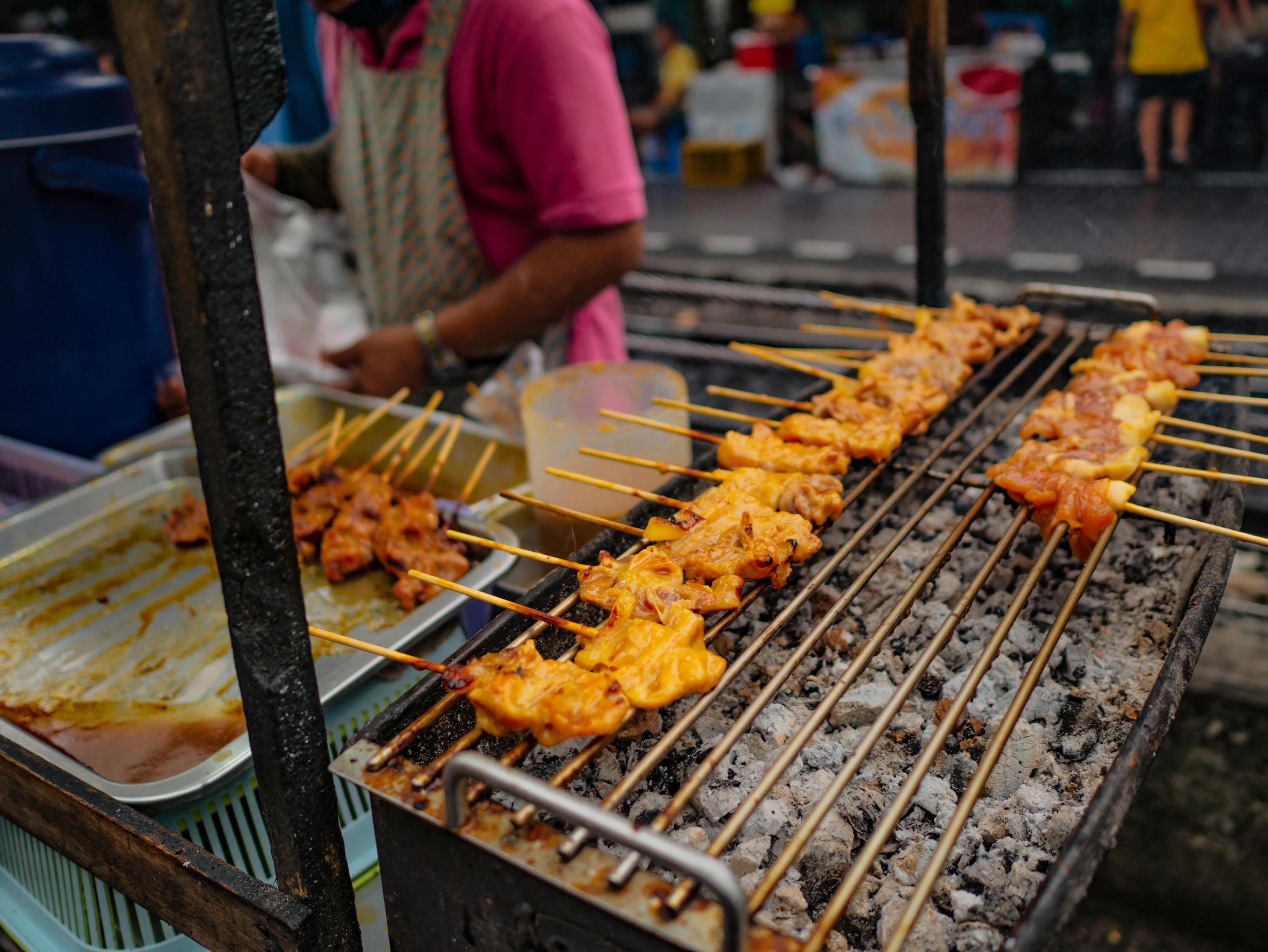 Thailand street food Grill pork Stock Free