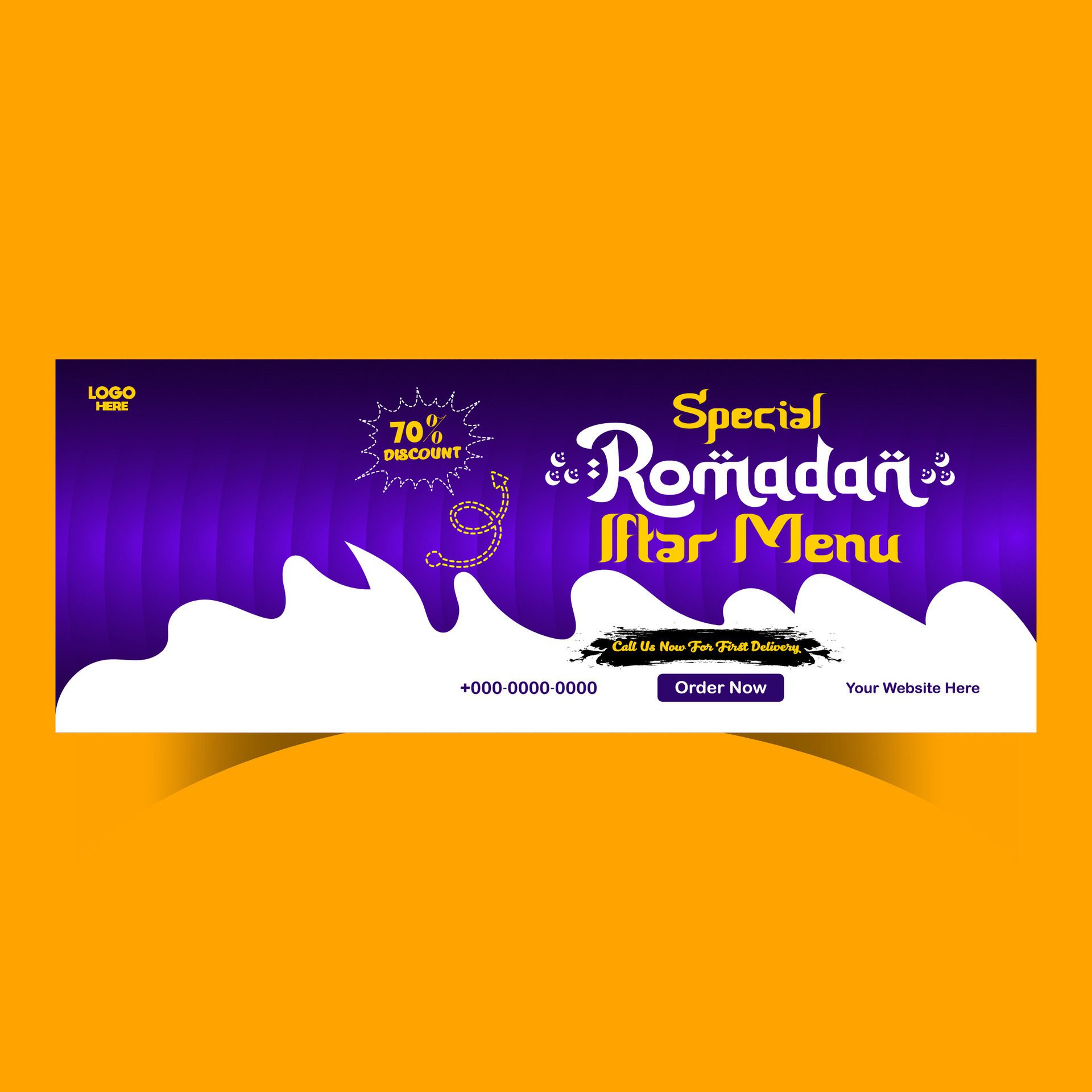 Ramadan food menu post design and social media banner template Free Vector