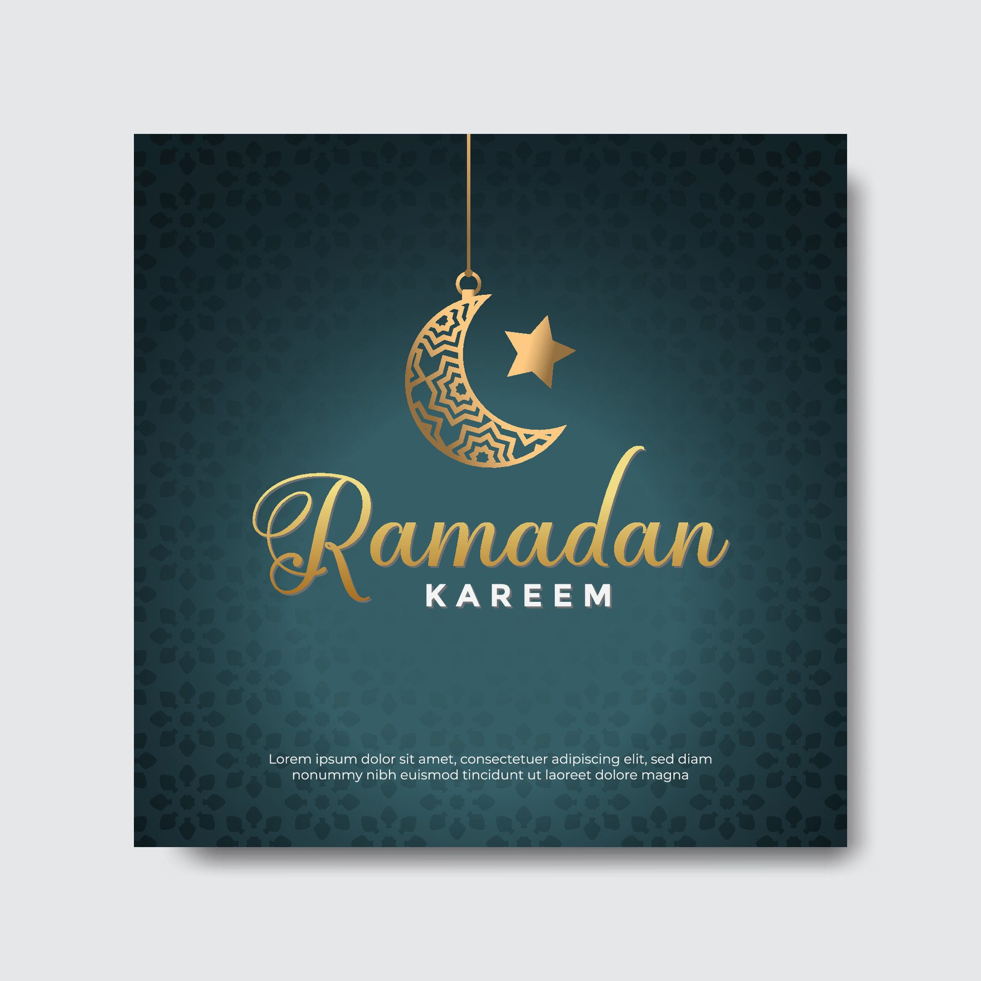 Ramadan Kareem Greetings Social Media Banner Post Design Template Free Vector