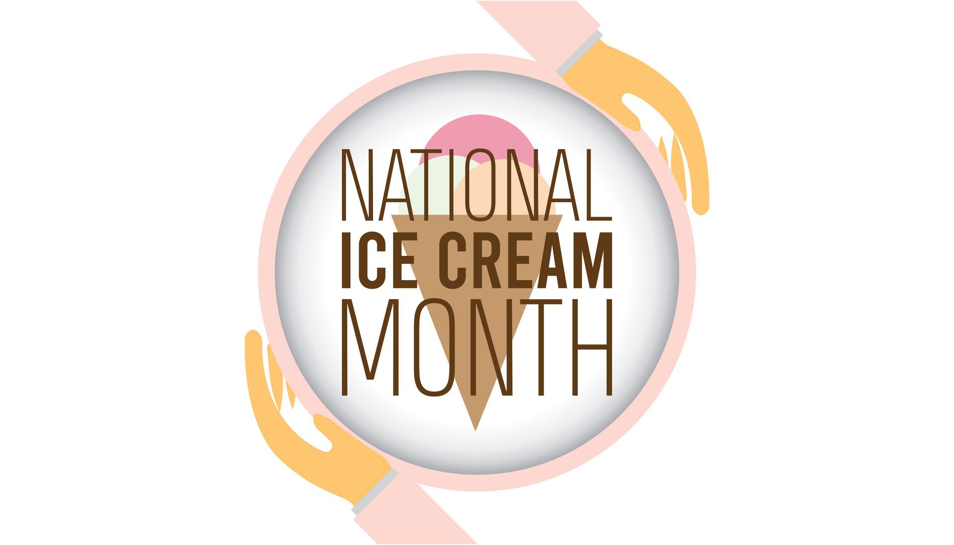 National Ice Cream Month observed every year in July. Template for background, banner, card, poster with text inscription. Free Vector