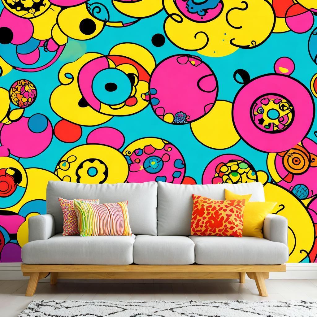 Colourful wall at home by @ai_generated