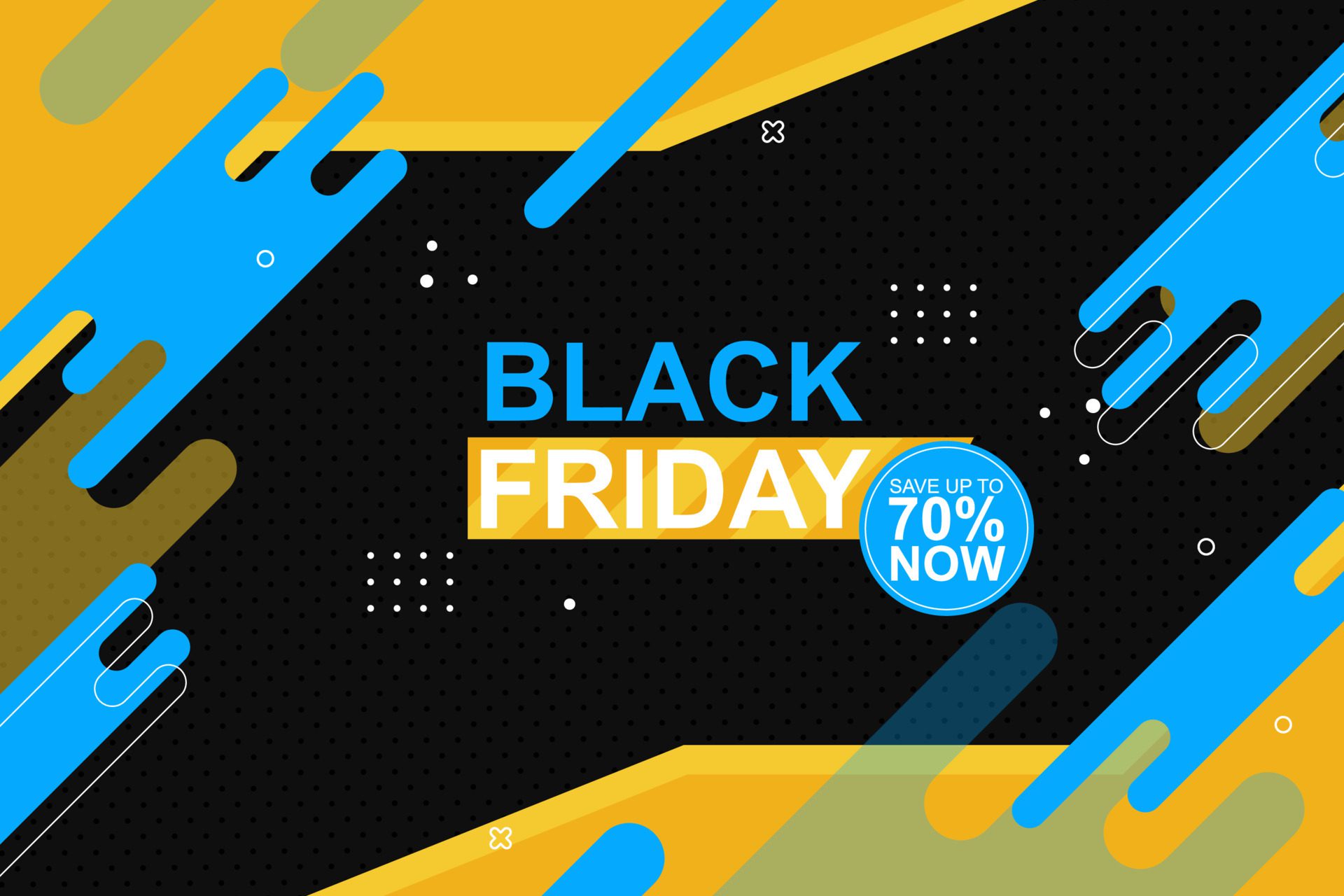 Black friday banner background with flat rounded shape. Vector. Free Vector