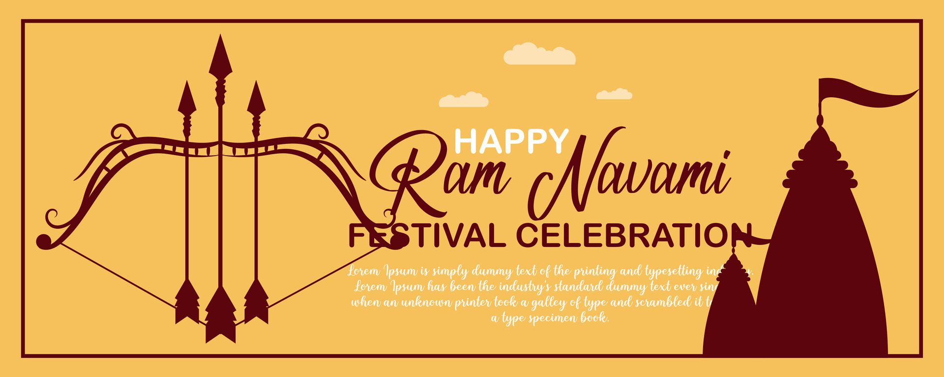 Happy Ram Navami cultural Banner Hindu festival vertical post wishes celebration card Ram Navami celebration background Free Vector