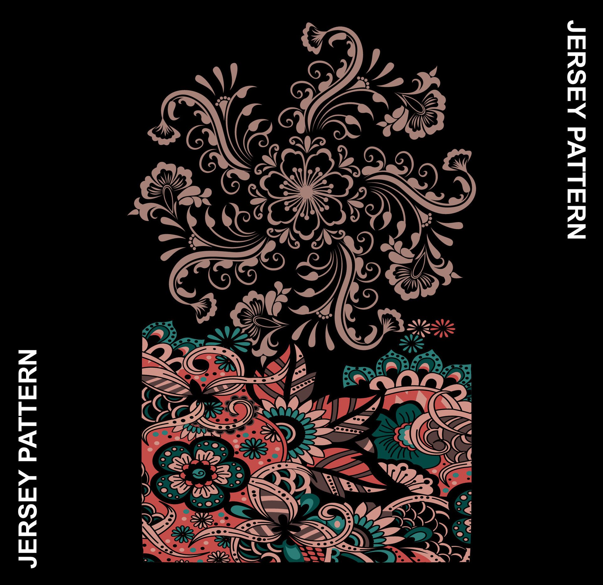 PATTERN JERSEY FLOWER Free Vector