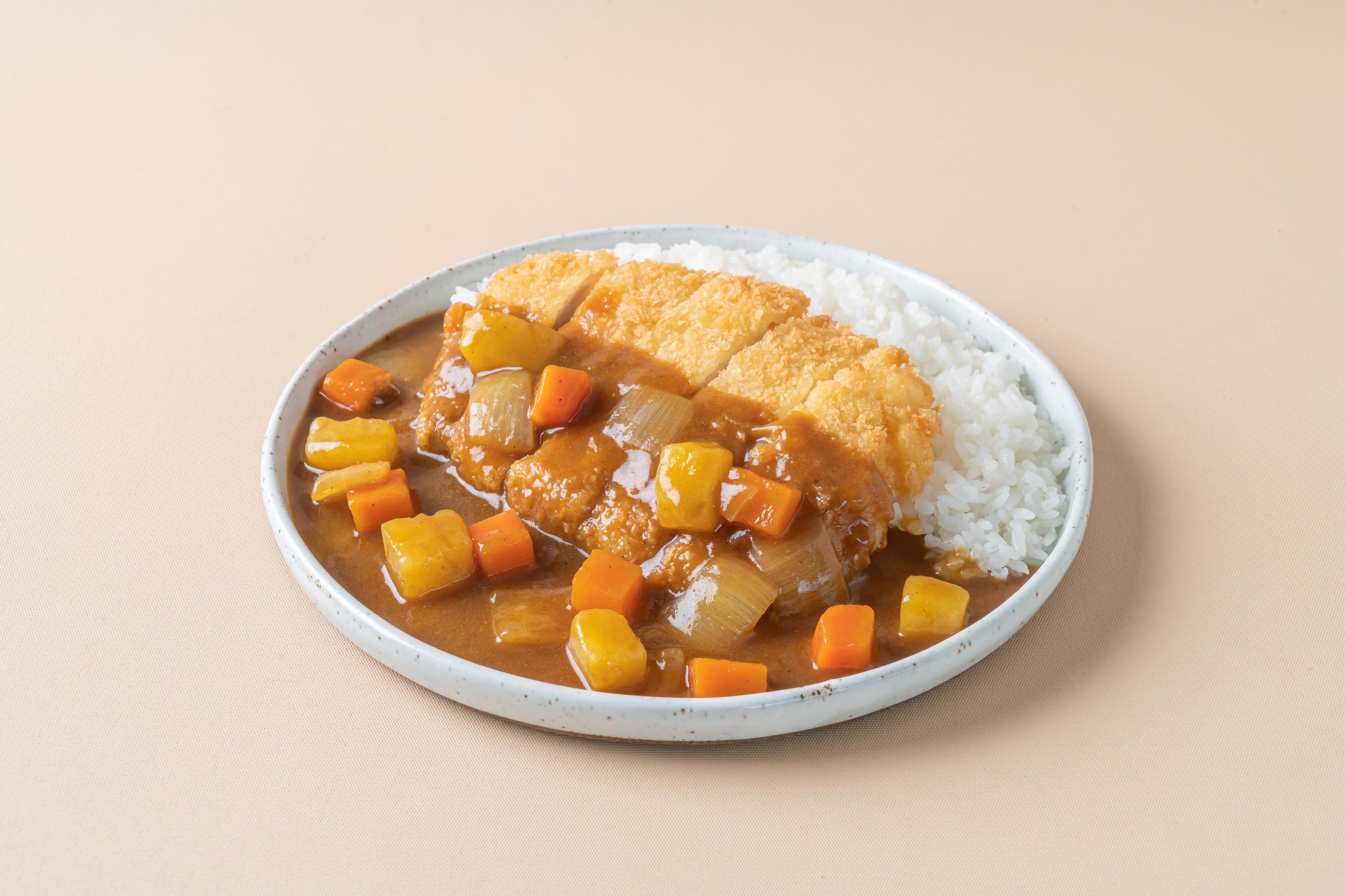 Fried pork cutlet curry with rice – Japanese food style Stock Free