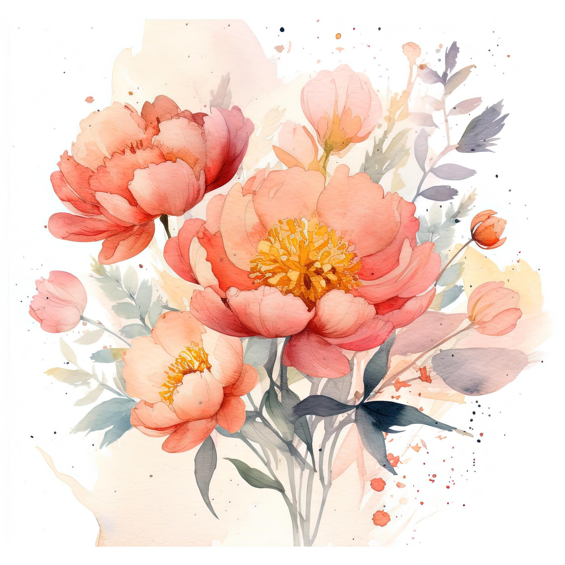 Watercolor flower bouquet. Illustration Stock Free