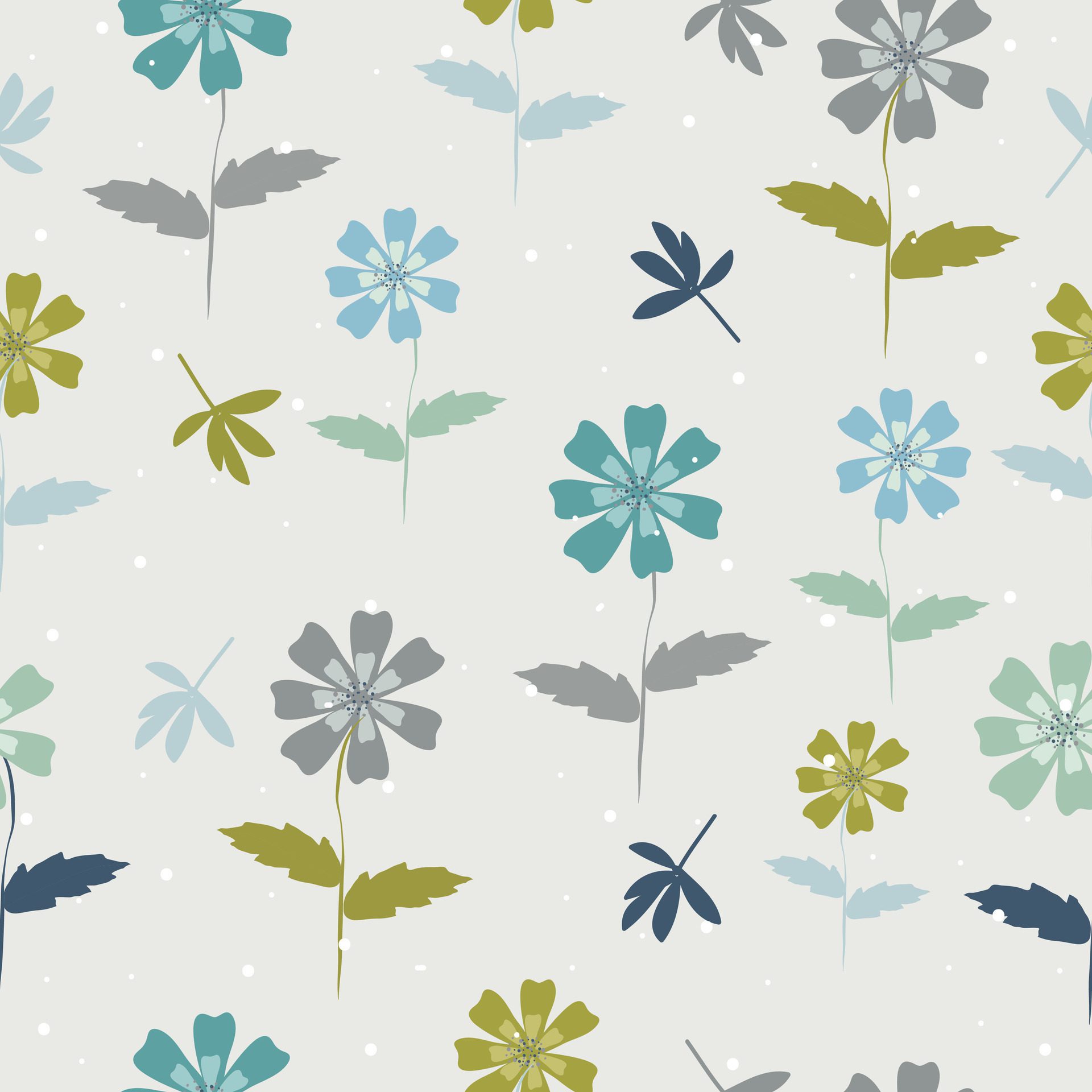 Seamless cute hand drawn floral pattern background Free Vector