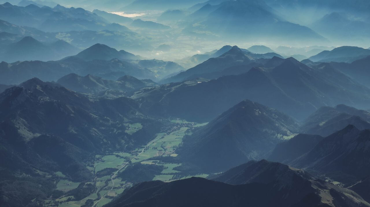 Mountain Landscape Morning Mist Stock Free