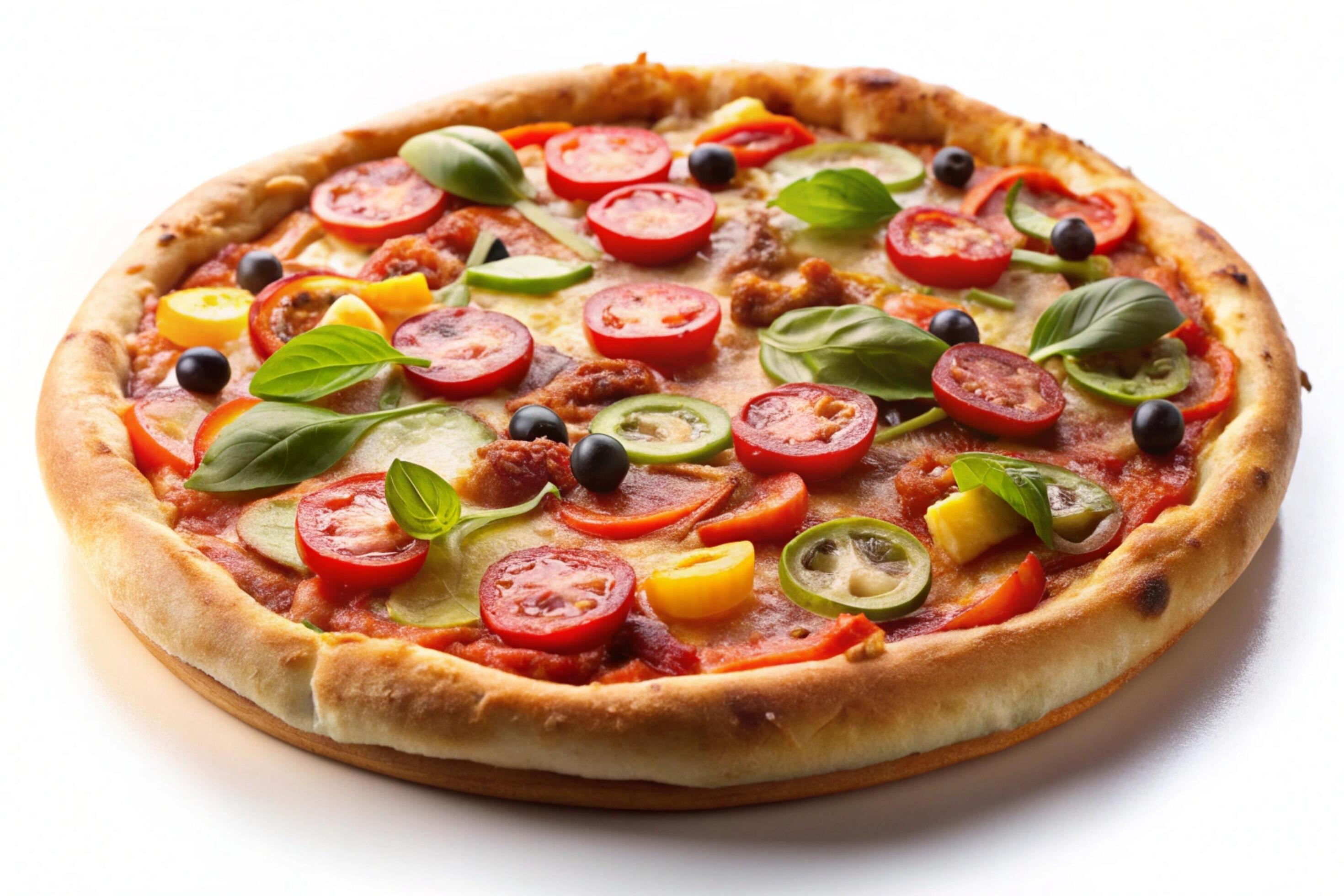 Pizza photo isolated on simple background Stock Free