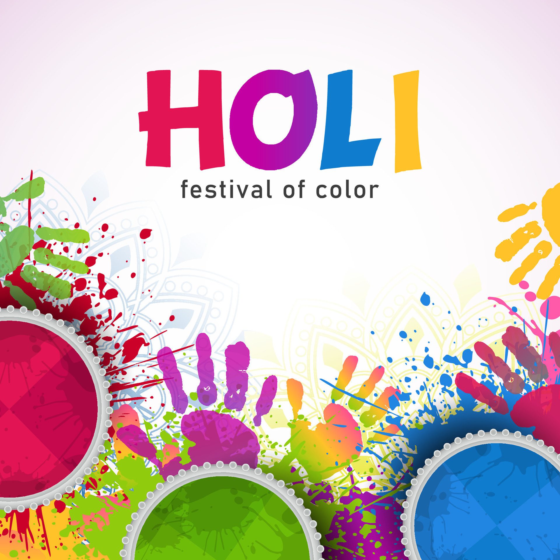 happy holi festival for banner, background, cover with colorful illustration Free Vector