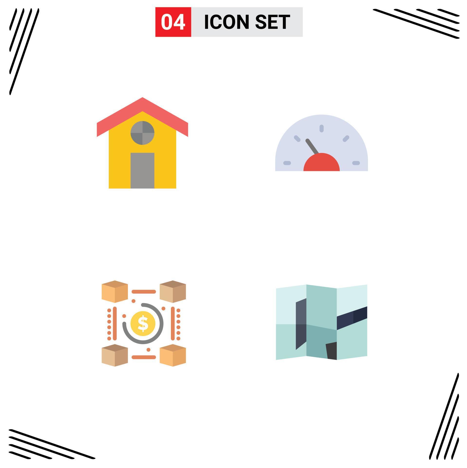 Modern Set of 4 Flat Icons Pictograph of city currency arrow creative pp Editable Vector Design Elements Stock Free